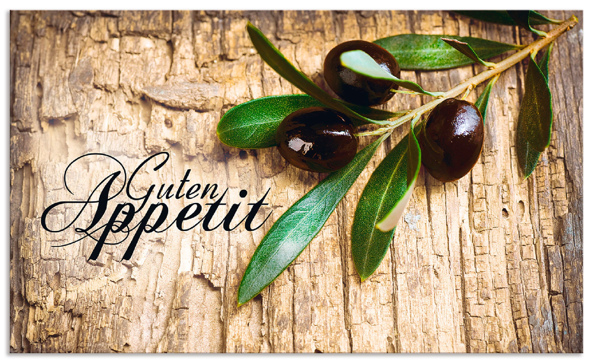 Artland Küchenrückwand »Oliven Guten Appetit«, (1 tlg.), Alu Spritzschutz mit Klebeband, einfache Montage