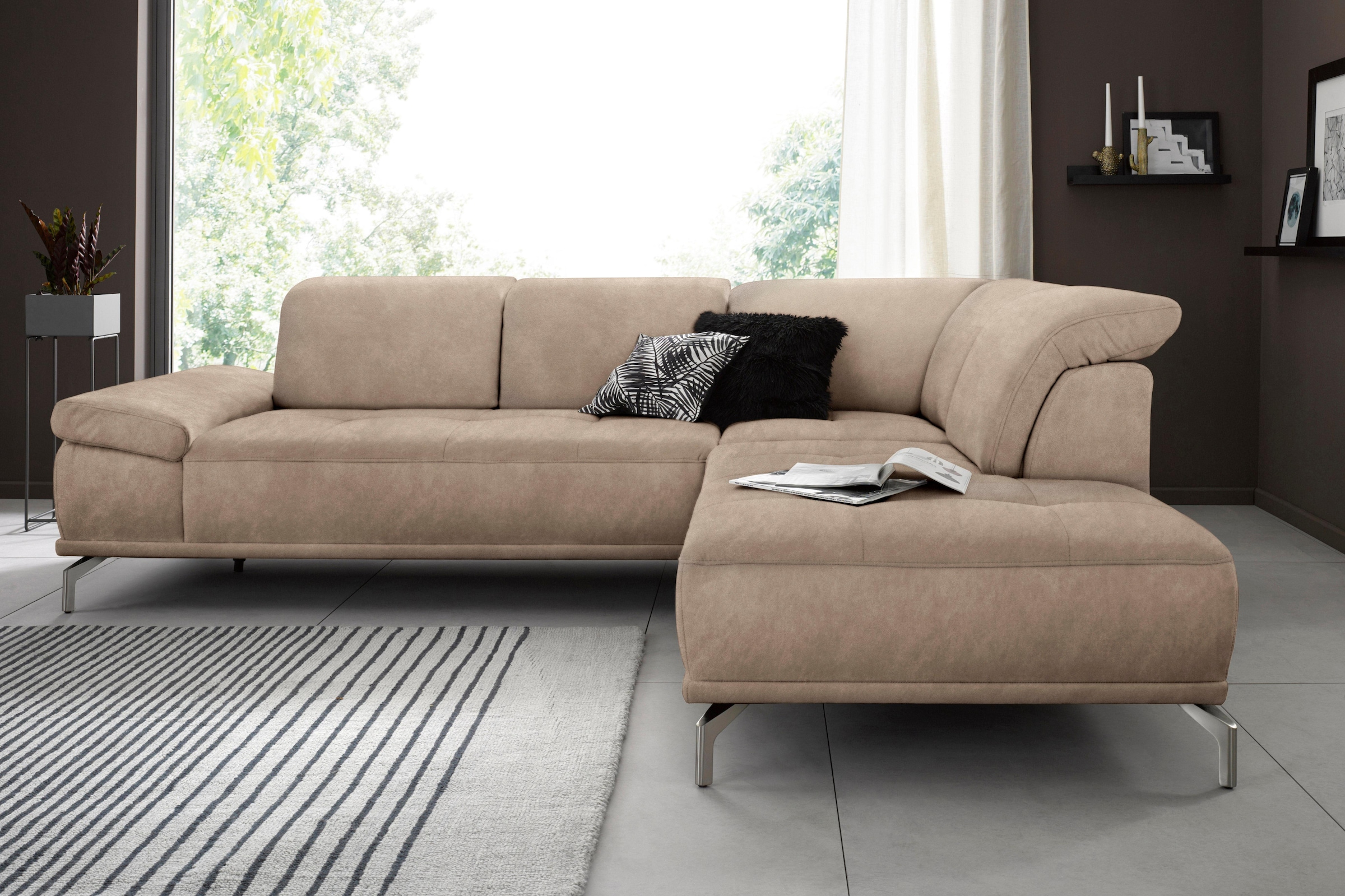 Places of Style Ecksofa "Caluna L-Form", mit Sitztiefen- und Kopfteilverste günstig online kaufen