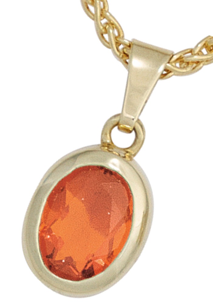 JOBO Kettenanhänger »Anhänger oval«, 585 Gold mit Feueropal