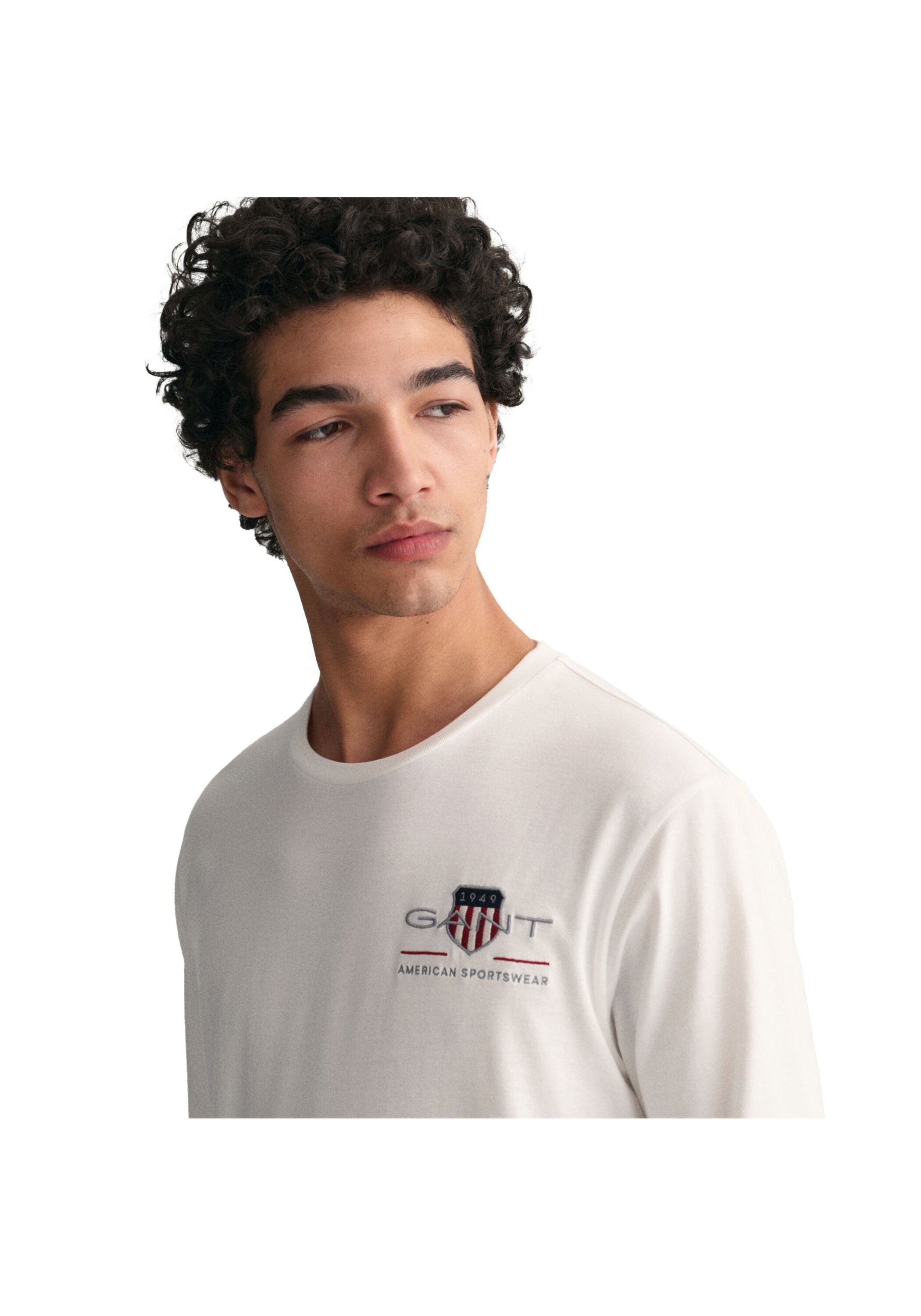 Gant T-shirt à Manches Longues Reg Medium Archive Shield White 3XL Homme 3