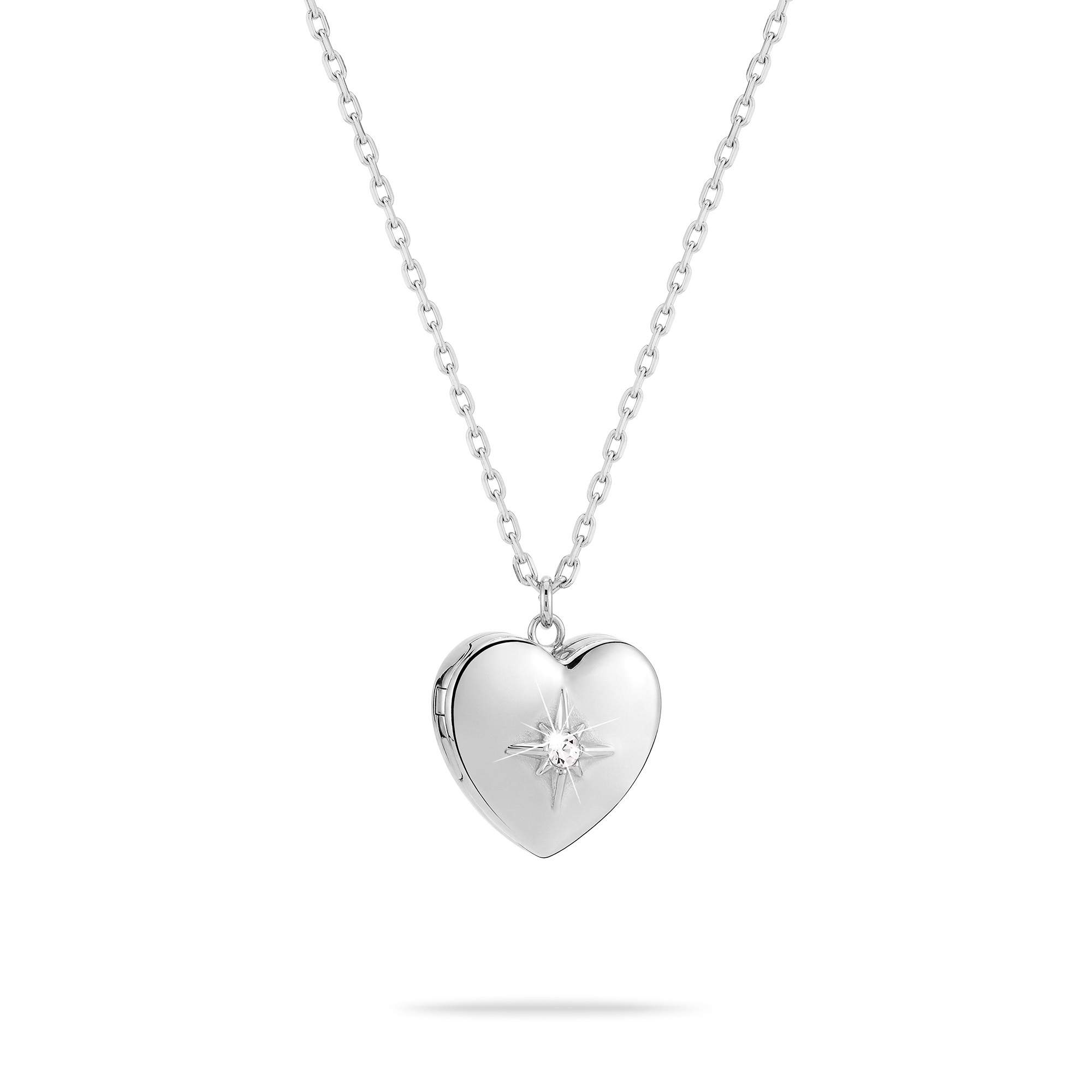 TAMARIS Damen Lange Kette "Schmuck Geschenk Edelstahl Halskette Herz Medaillon zum öffnen", Edelstahl, L: 85silberfarben, Edelstahl, Halsketten