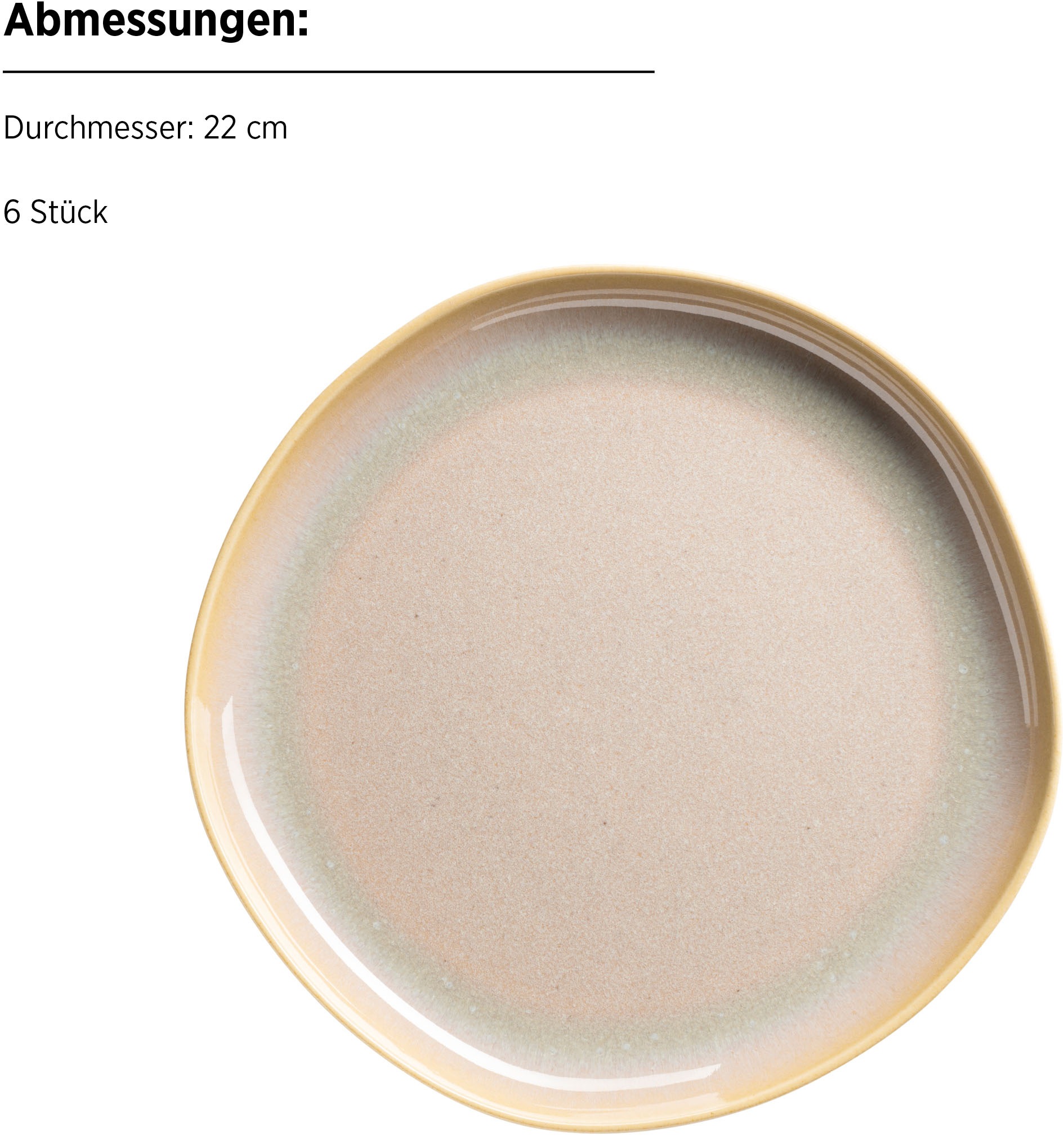 MÄSER Dessertteller »Cordelia, Teller-Set aus Steinzeug«, (Set, 6 St.), Geschirr-Set