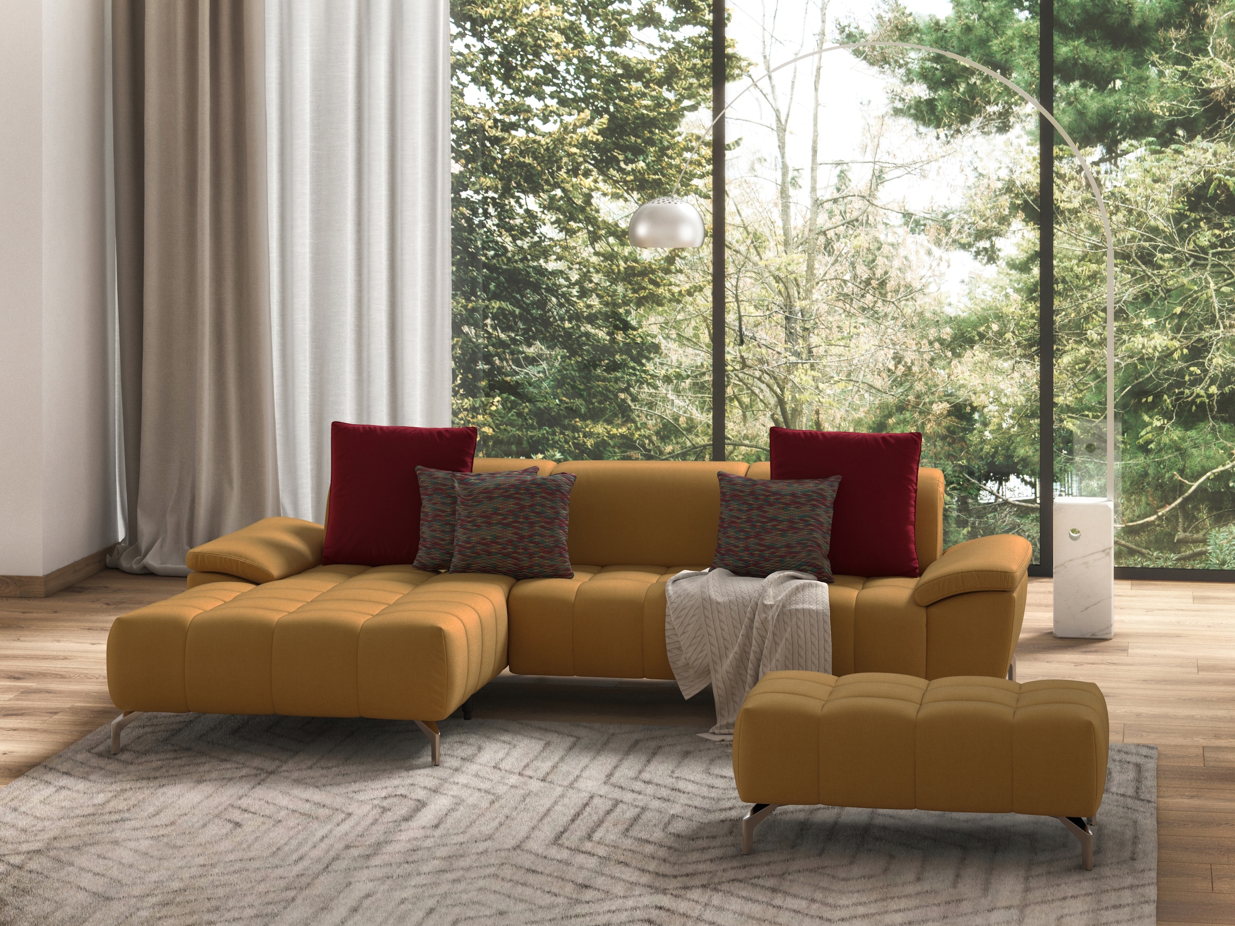 sit&more Ecksofa "Cool L-Form" wahlweise mit Kopfteilverstellung und Vorziehsitz, motorisch