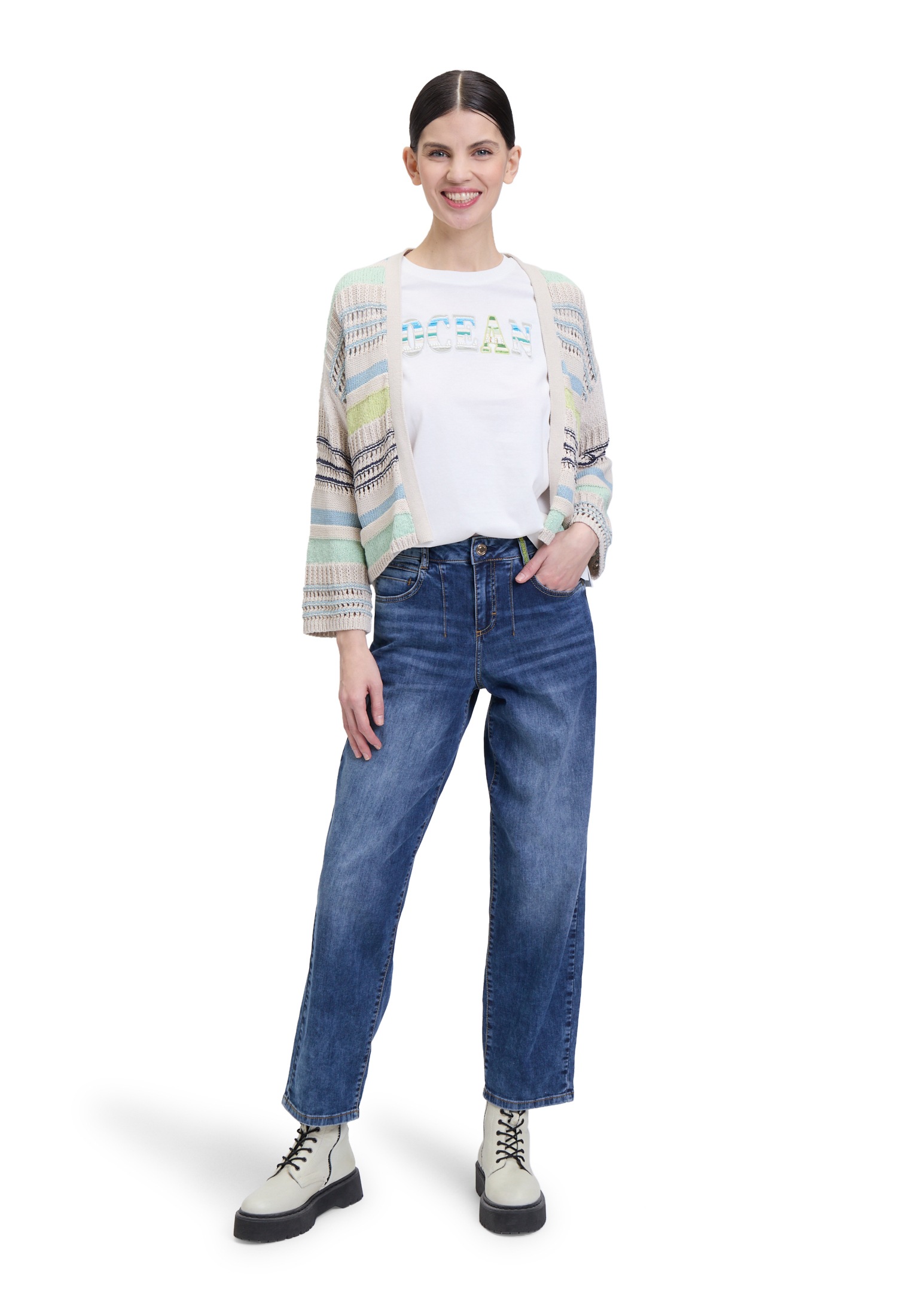 Cartoon Kurzarmshirt »Cartoon Halbarm-Shirt mit Rundhalsausschnitt«, (1 tlg.), Stickerei
