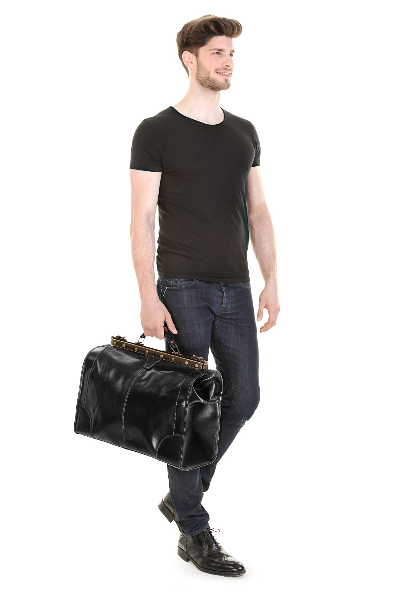 Piké Reisetasche »LOMBARDIA MEDIUM«, echt Leder, Made in Italy