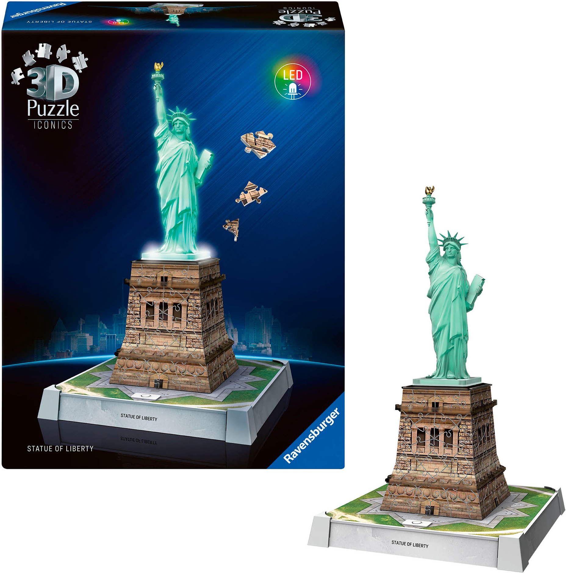 Ravensburger 3D-Puzzle »Iconics: Freiheitsstatue - mit Licht«, Made in Europe