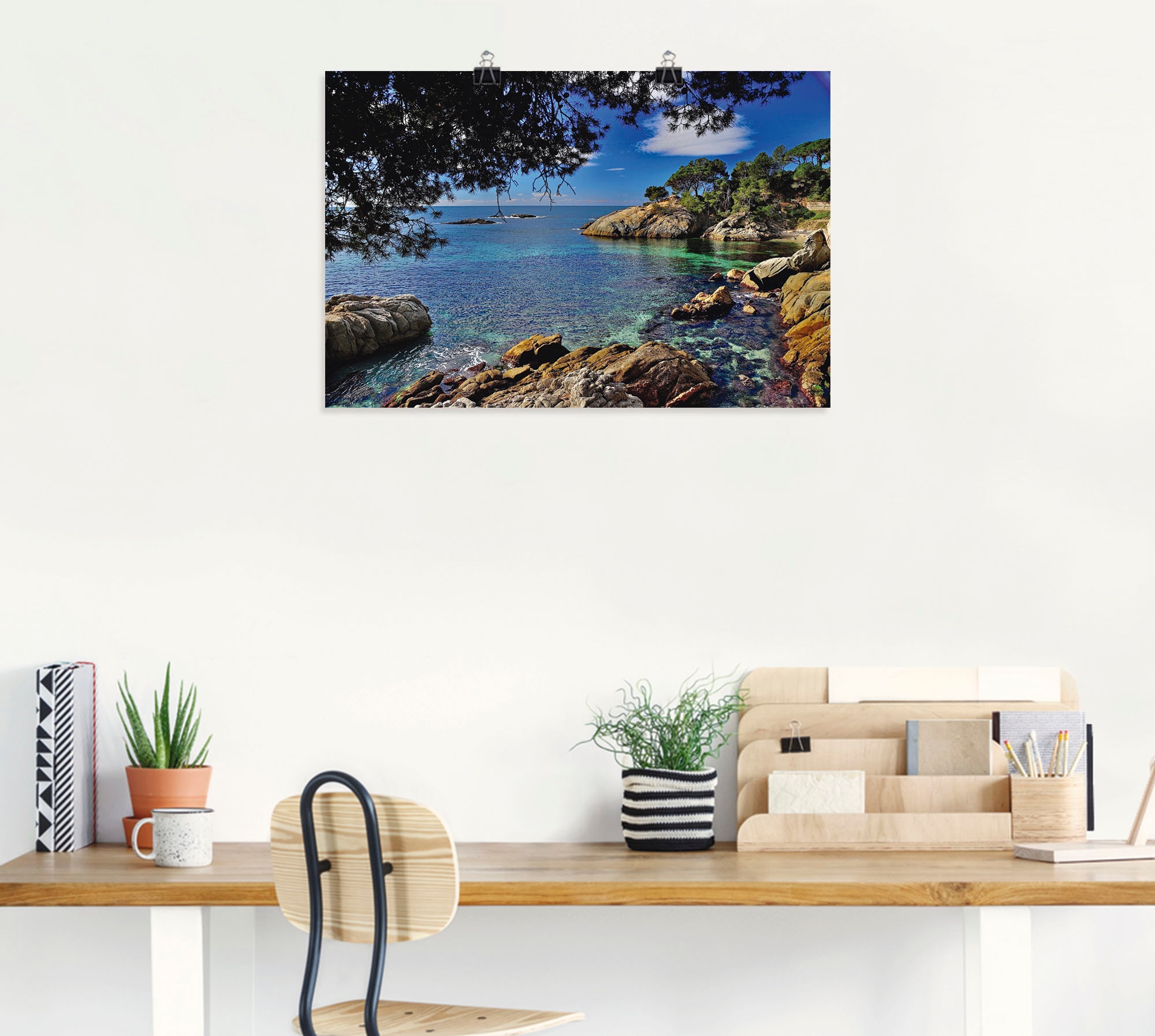 Artland Wandbild »Farben der Costa Brava«, Küste, (1 St.), als Leinwandbild, Poster, Wandaufkleber in verschied. Größen