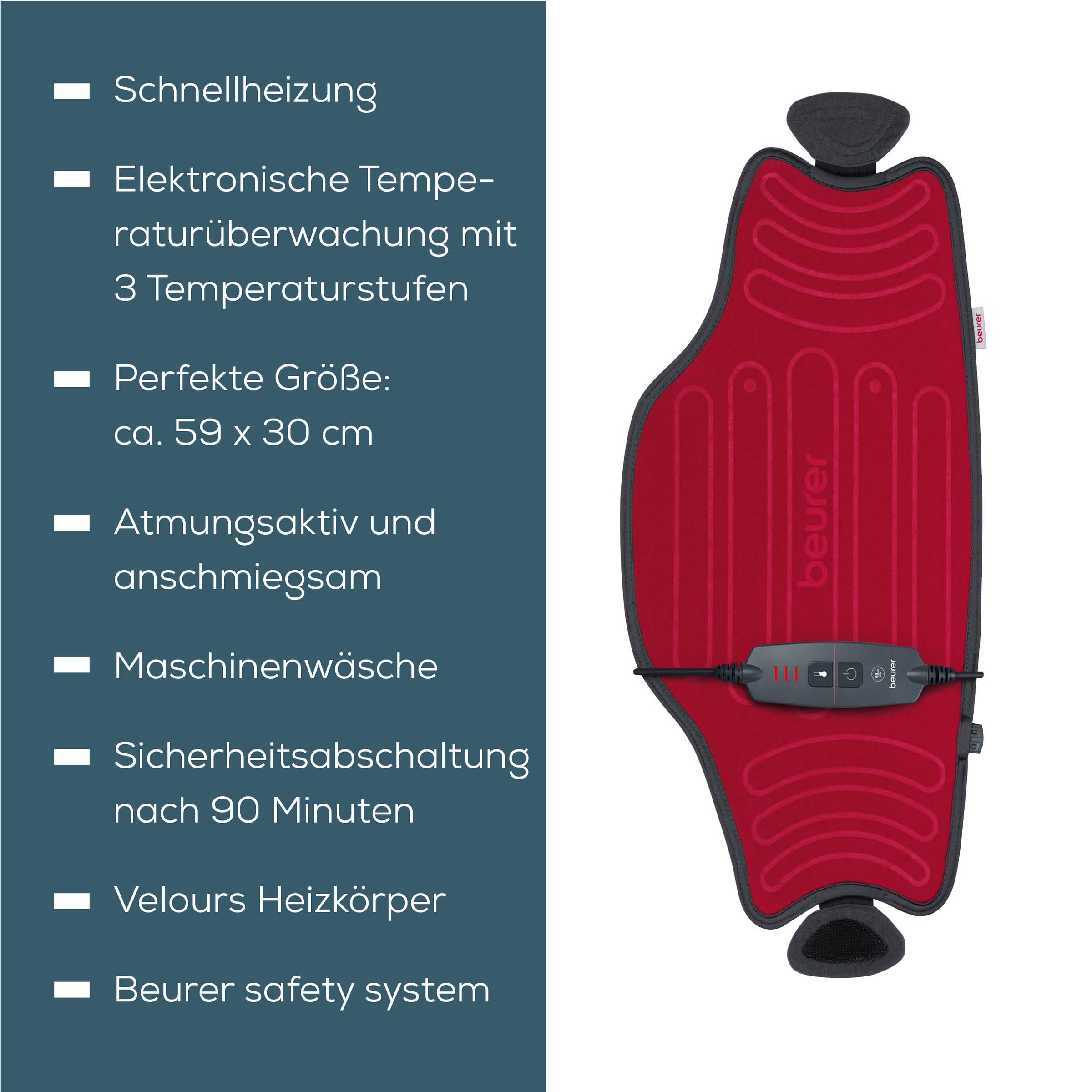BEURER Heizkissen »HK 55 Multifunktionsheizkissen« Körpergerechte Form für Bauch, Rücken und Gelenke