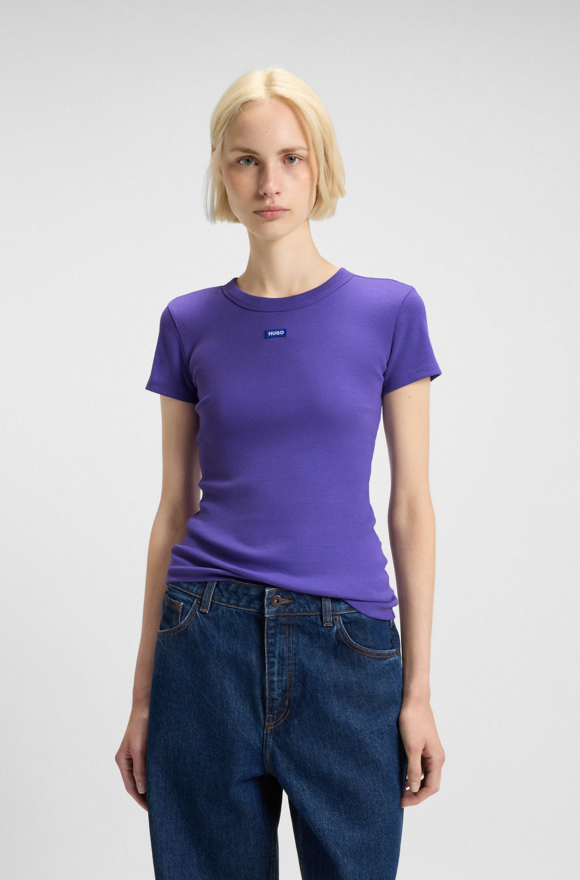 HUGO Blue T-Shirt "Easy Tee", mit HUGO Aufnäher günstig online kaufen