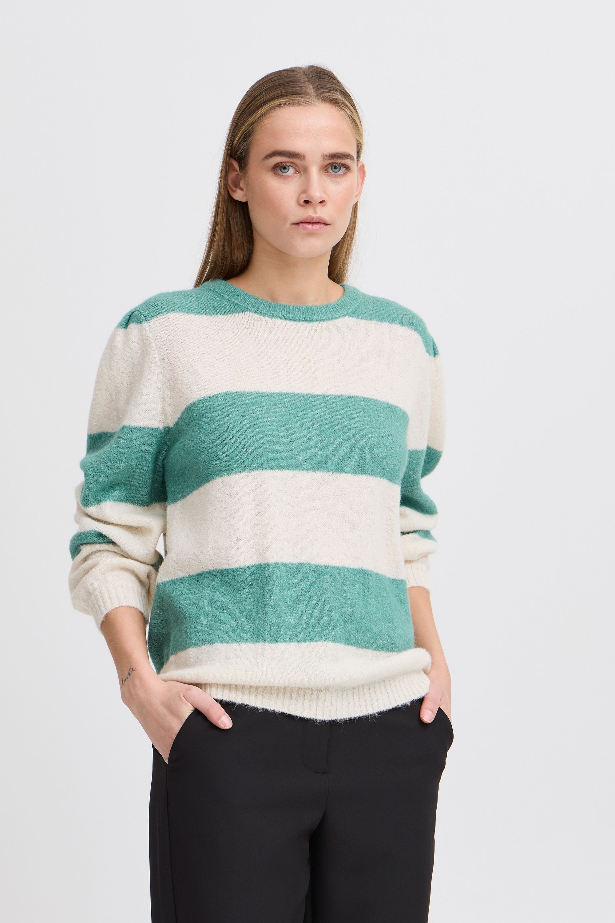 Ichi Strickpullover »Strickpullover IHDUSTY LS STRIPE«