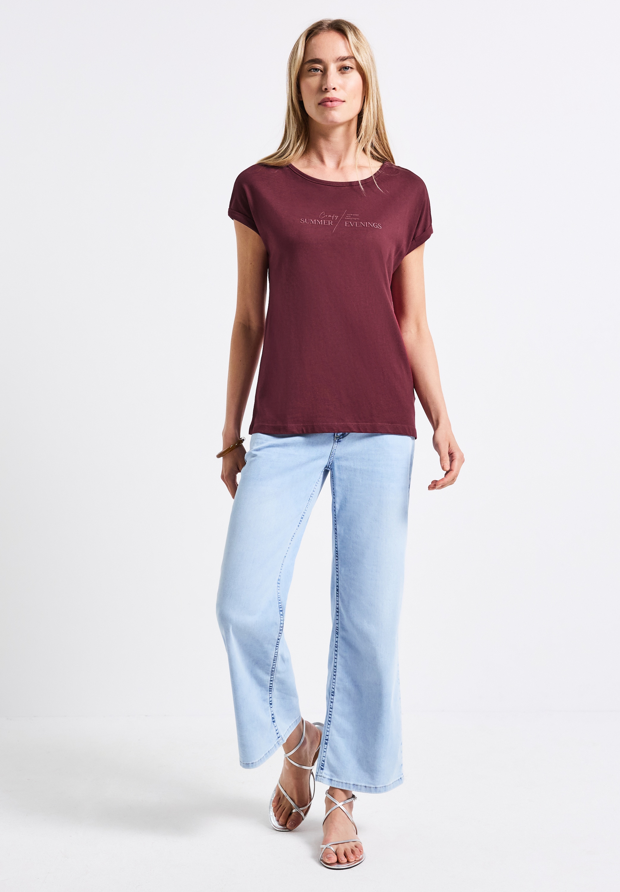 STREET ONE T-Shirt, aus Baumwolle mit Stretchante