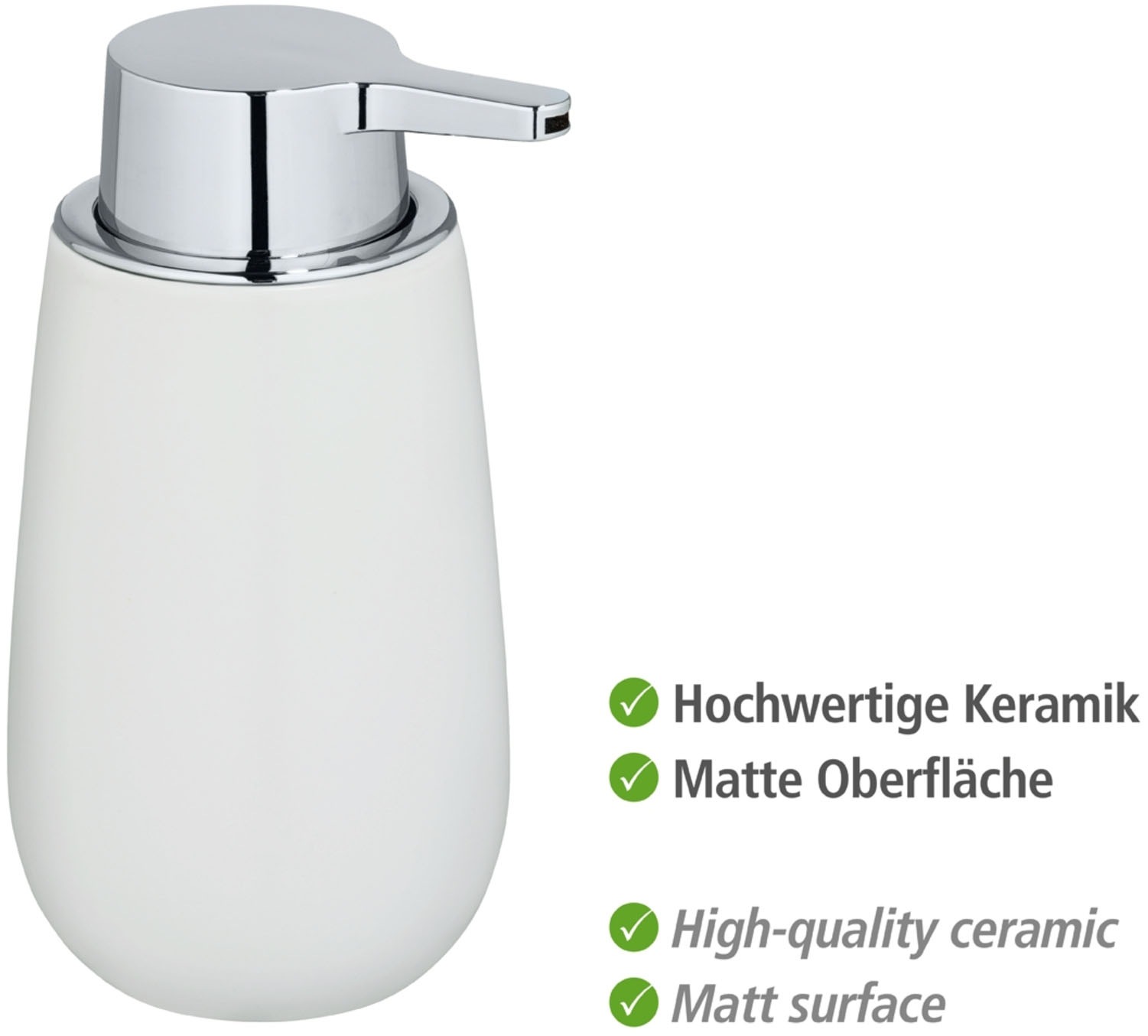 Thumbnail - WENKO Badaccessoire-Set "Badi" bestehend aus Seifenspender und Zahnputzbecher, Keramik