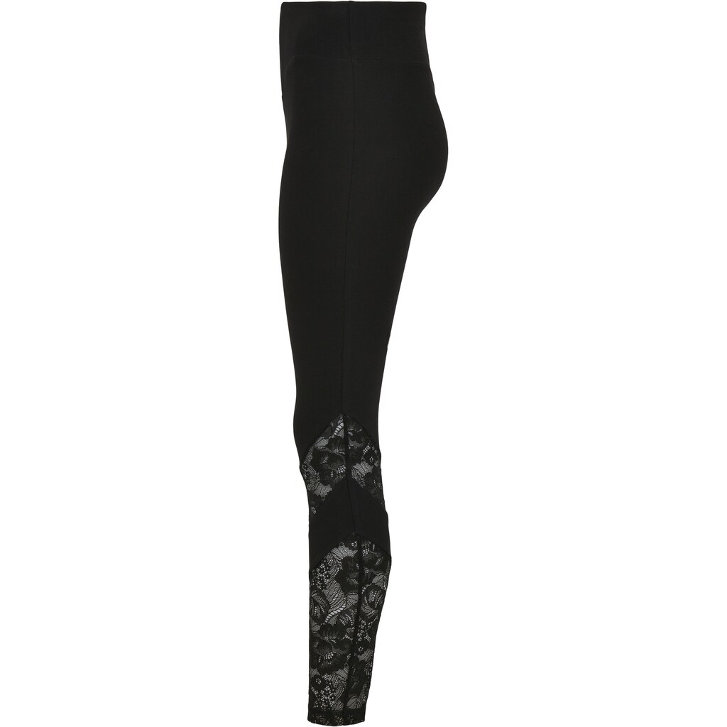URBAN CLASSICS Leggings »Urban Classics Damen Ladies Highwaist Lace Inset Leggings«, (1 tlg.)