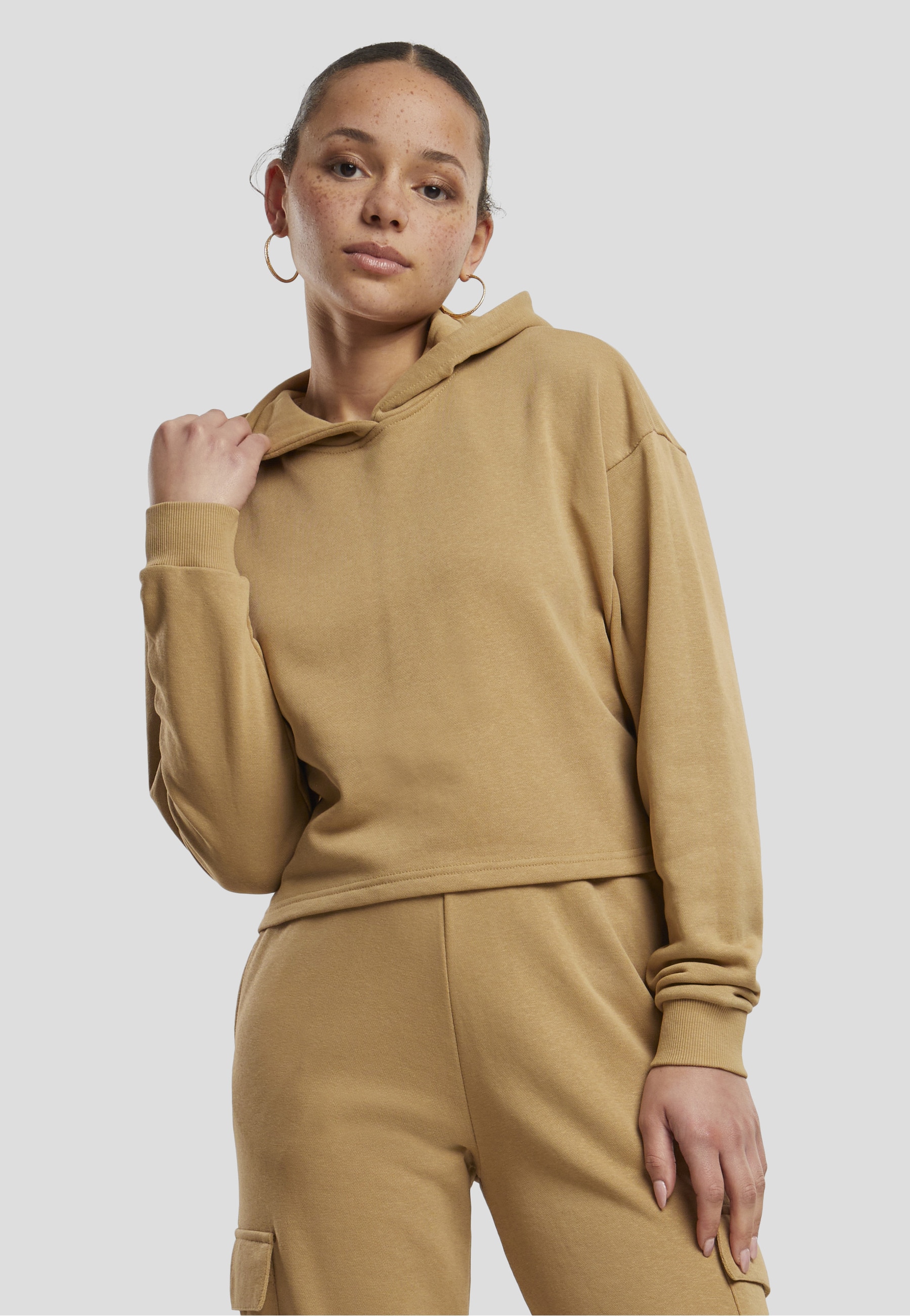 URBAN CLASSICS Kapuzenpullover »Urban Classics Damen Ladies Oversized Cropped Light Terry Hoodie« 1
