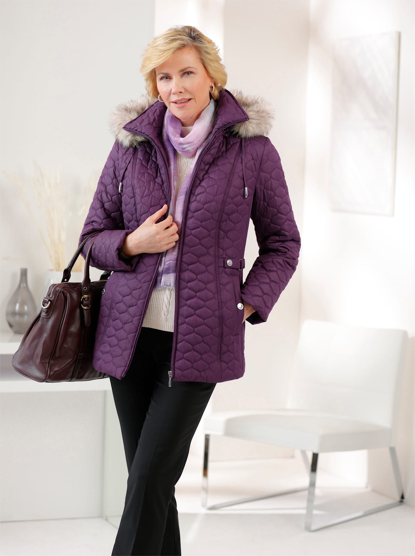 Classic Steppjacke, mit Kapuze