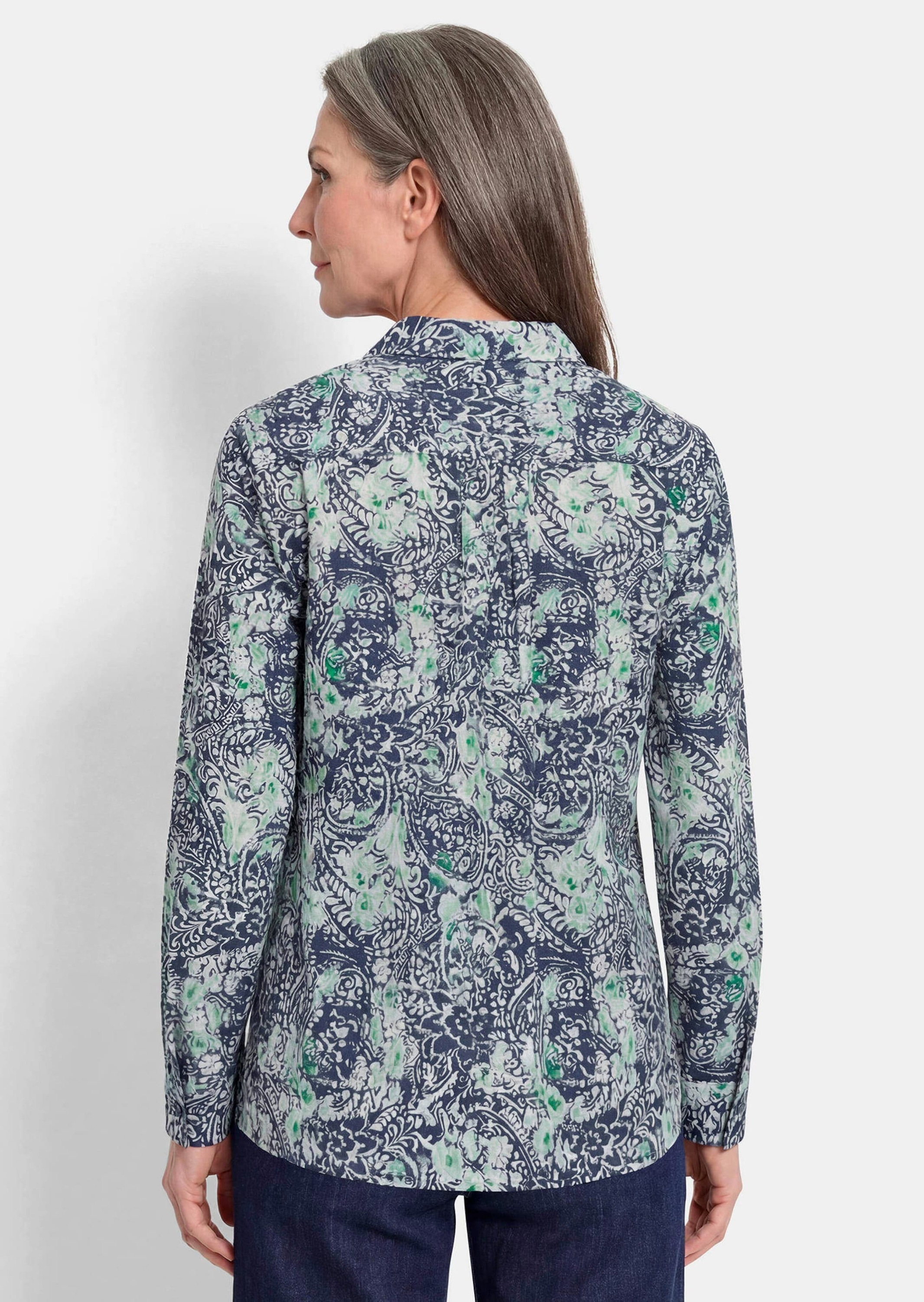 GOLDNER Hemdbluse »Hemdbluse mit Paisley-Druck« Sattel im Rückteil