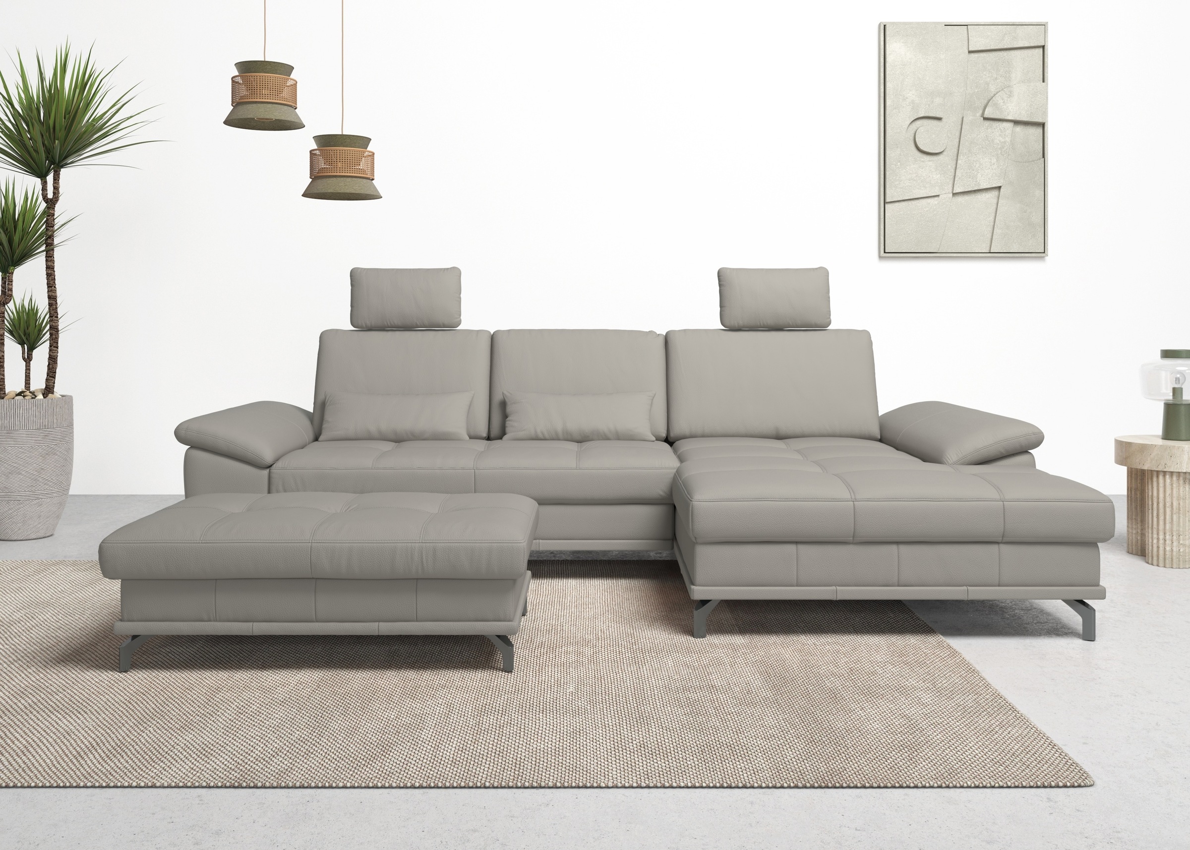 Places of Style Ecksofa Costello, mit Sitztiefenverstellung und Armlehnfunk günstig online kaufen