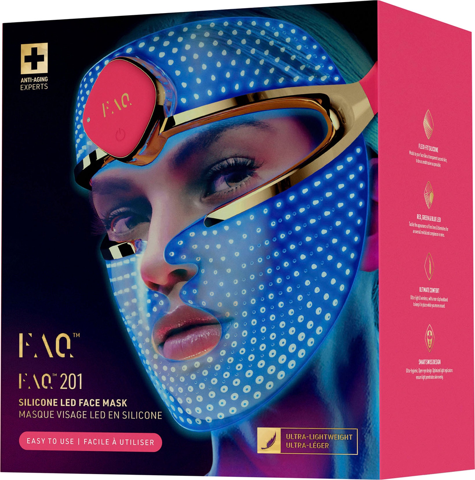 FAQ™ Mikrodermabrasionsgerät »FAQ™ BAUR | Face bestellen LED LED 3 Gesichtsmaske online Mask«, Silicone Farben 201 mit