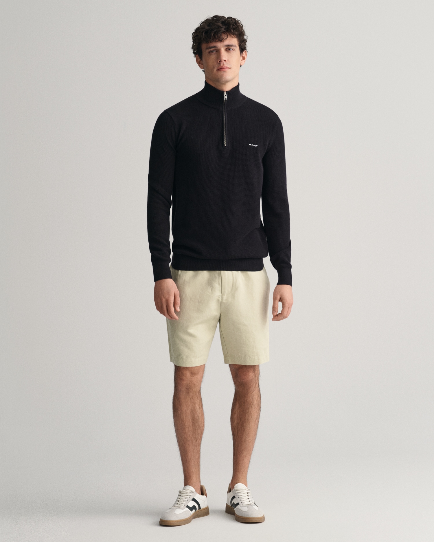 Gant Troyer »COTTON PIQUE HALF ZIP«, mit Piqué-Struktur