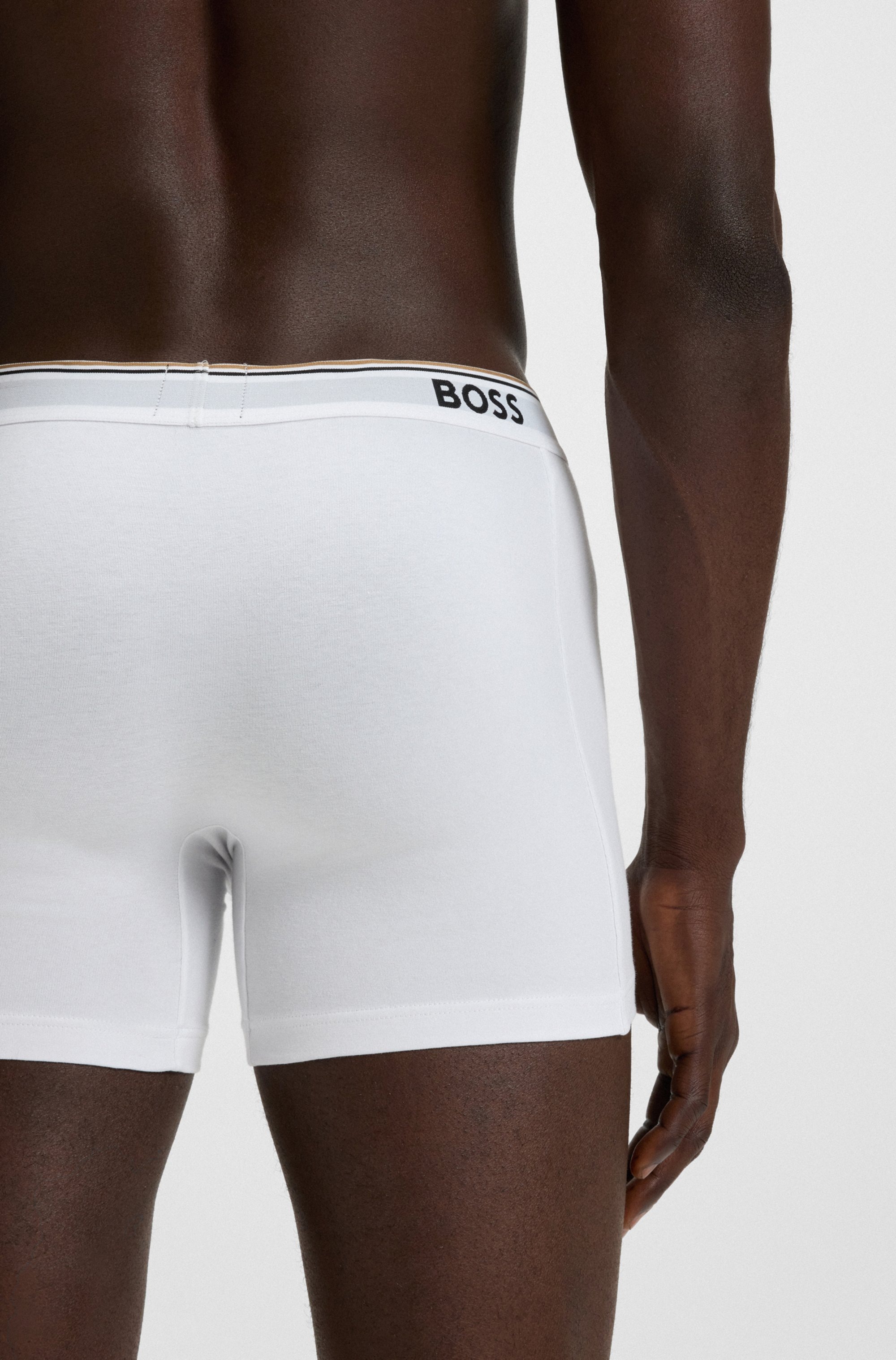 BOSS Langer Boxer »Brief 3 PACK«, mit farblich passendem Webbund
