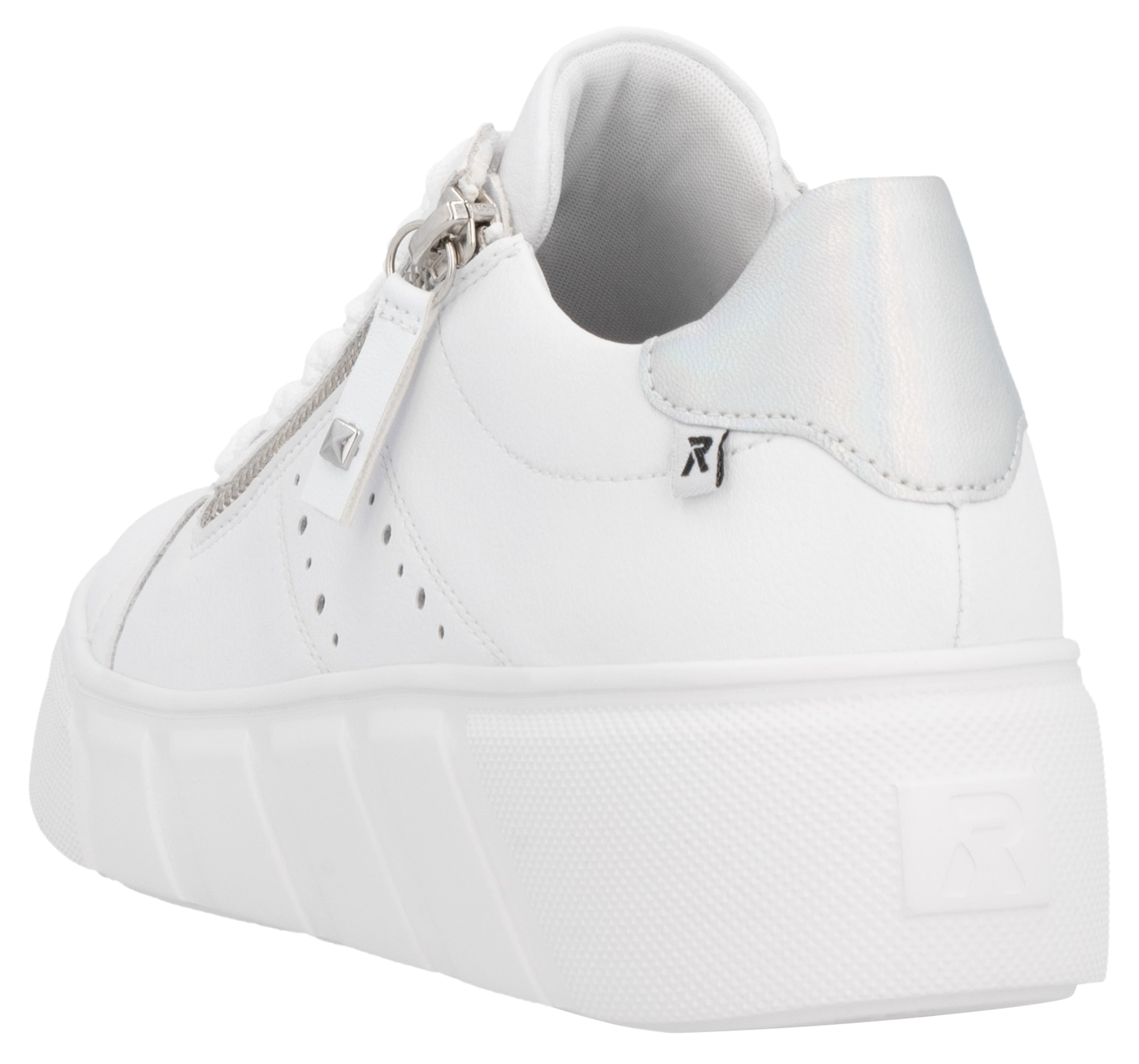 RIEKER Sport Plateausneaker, Freizeitschuh, Halbschuh, Schnürschuh mit seitlicher Perforation