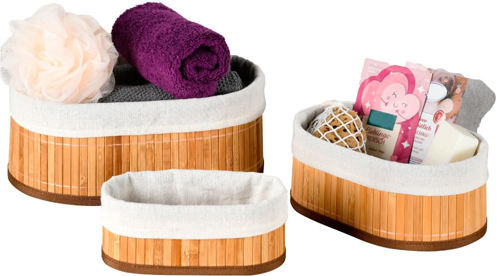 KESPER Aufbewahrungskorb "Bambus Körbchen, 3er Set, FSC", (Set, 3 St.), in günstig online kaufen