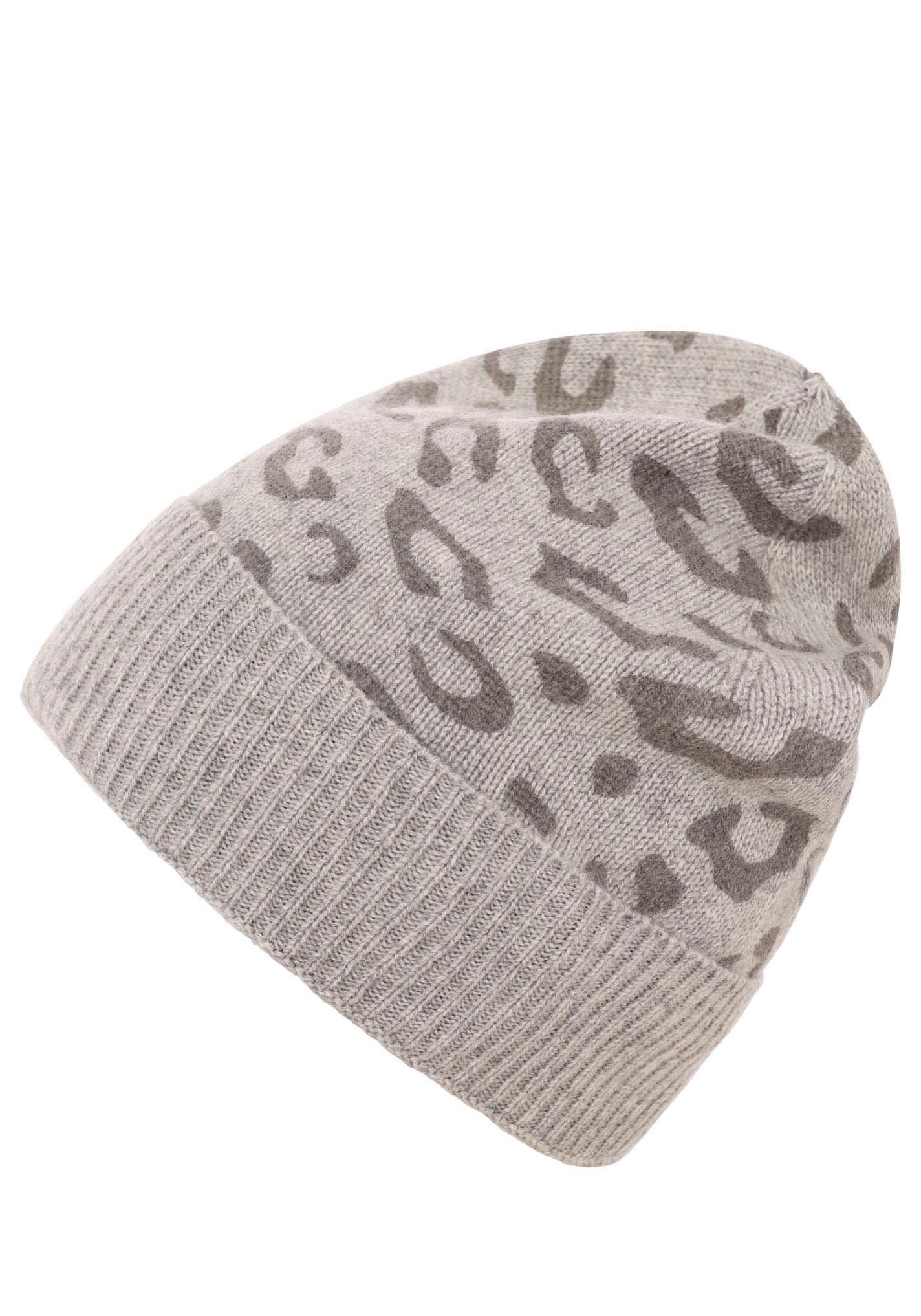 Zwillingsherz Strickmütze, mit modernem Leopardenmuster