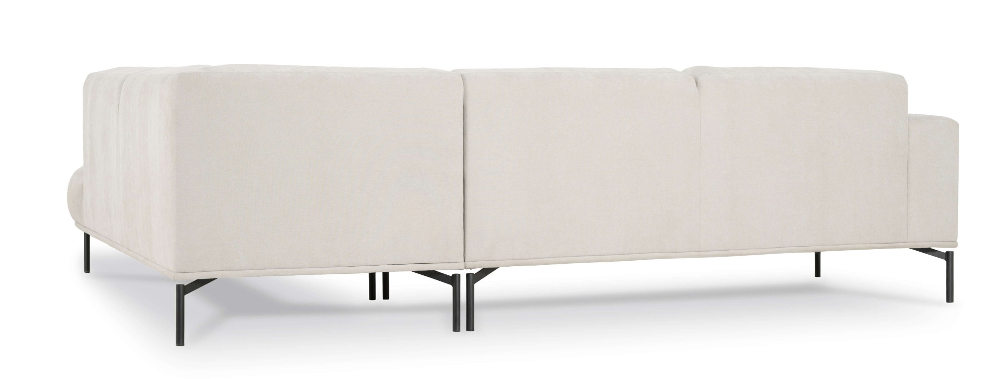 OTTO home Ecksofa »Nennor, weiches Chenille« Breite 278 cm, Wellenunterfederung, schwarze Metallfüße