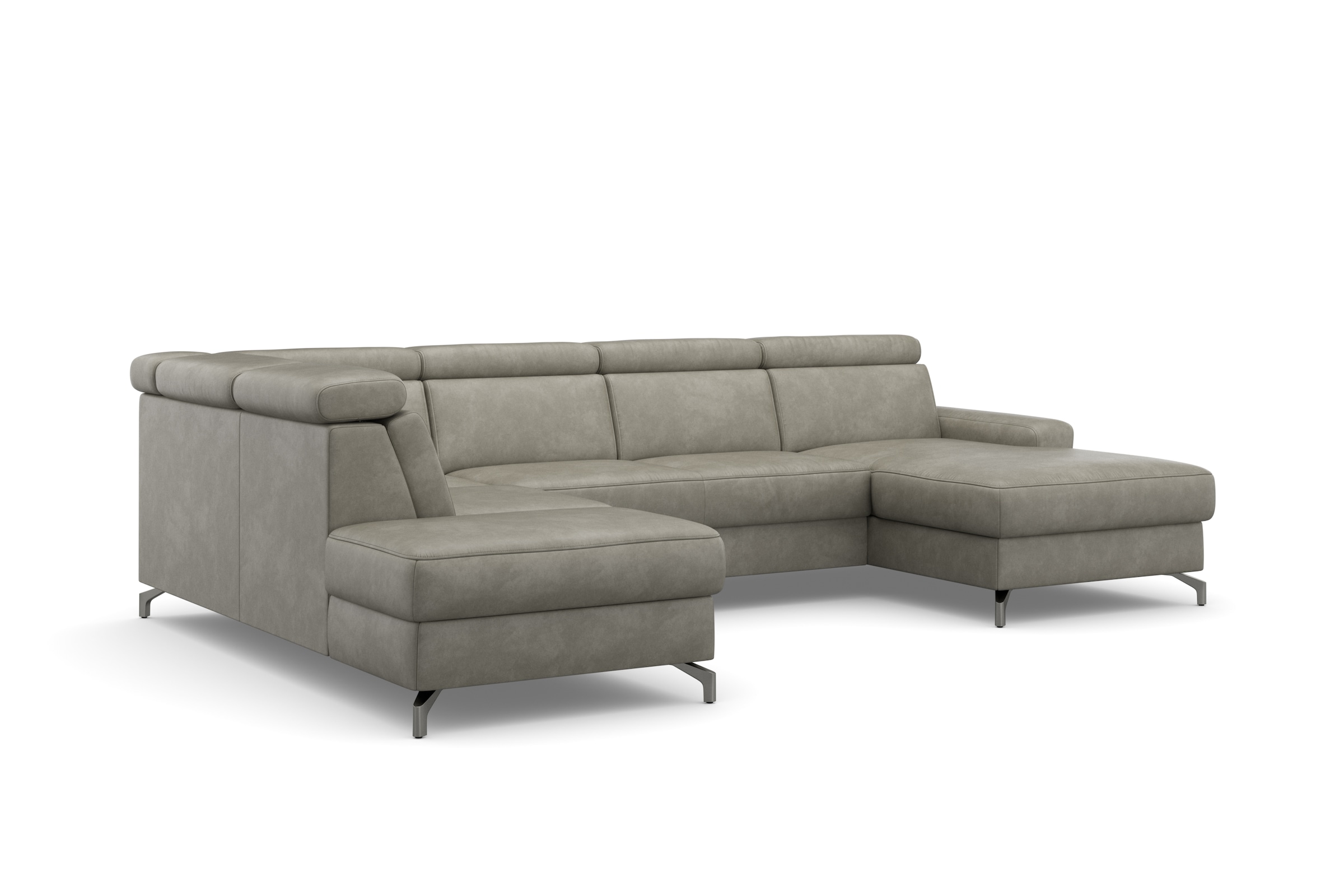 sit&more Wohnlandschaft »Scarlett U-Form«, inklusive Kopfteilverstellung, wahlweise mit Bettfunktion, Bettkasten