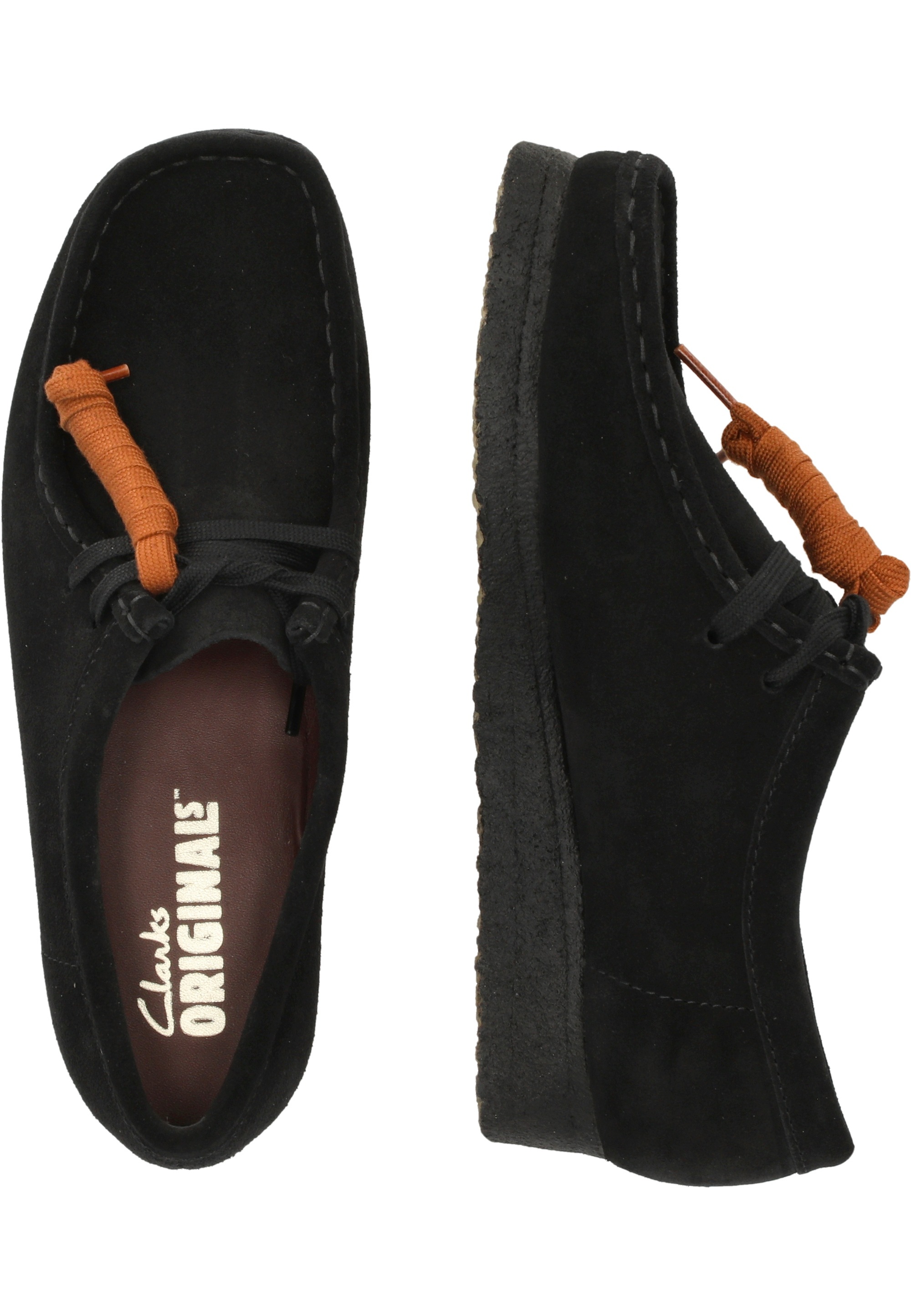Clarks Schnürschuh »Wallabee. Black Sde«  mit unnachahmlicher Kreppsohle