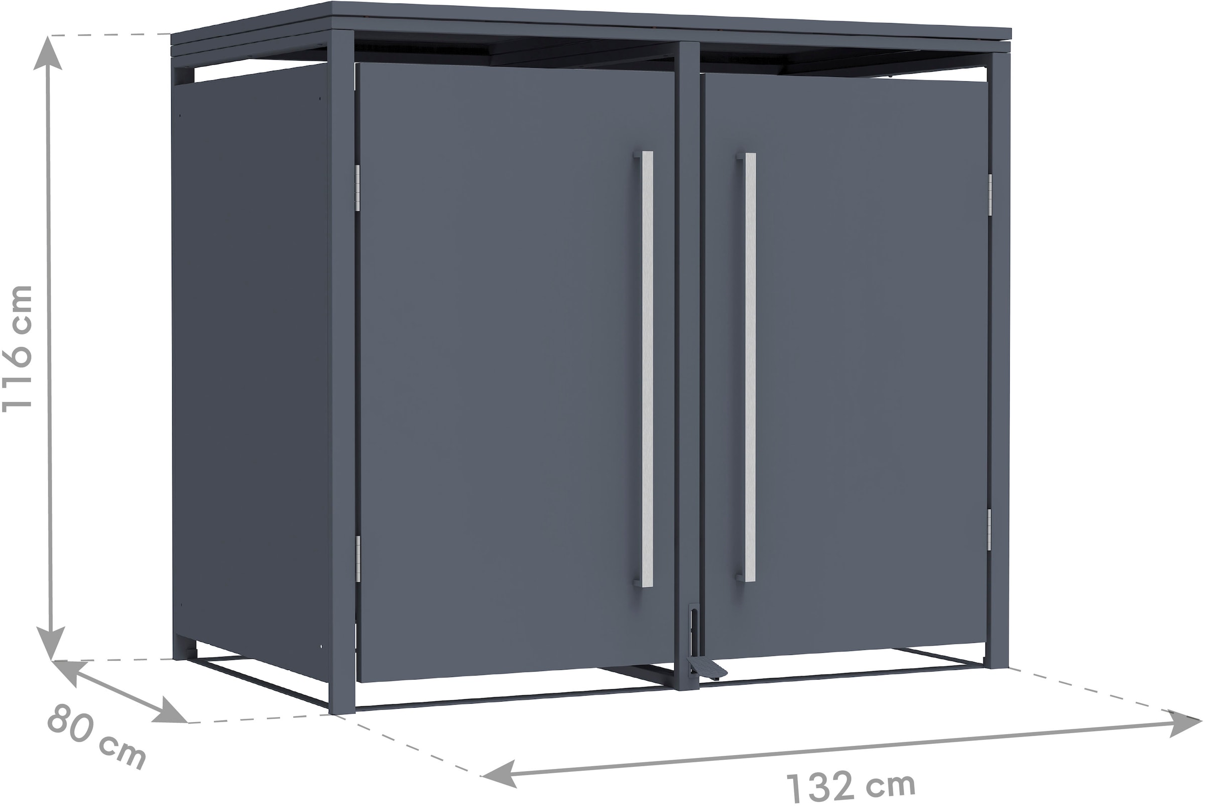 WESTMANN Mülltonnenbox »Pedura 2« BxTxH: 132x80x116 cm, für 2x240 L Mülltonnen