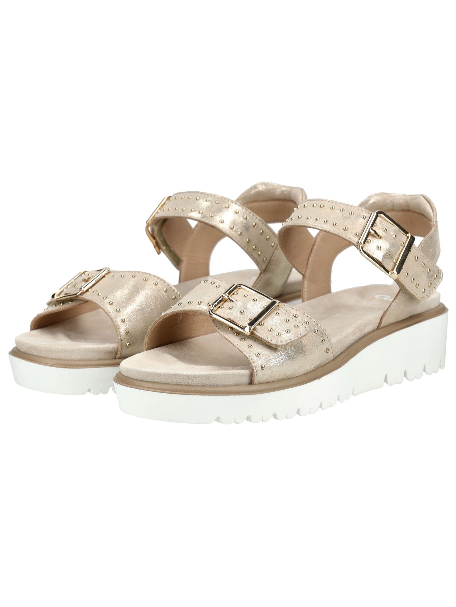 Riemchensandale ARA "Ara Sandalen Glattleder", Damen, Gr. 39, beige, Glattleder, Schuhe Riemchensandale 3