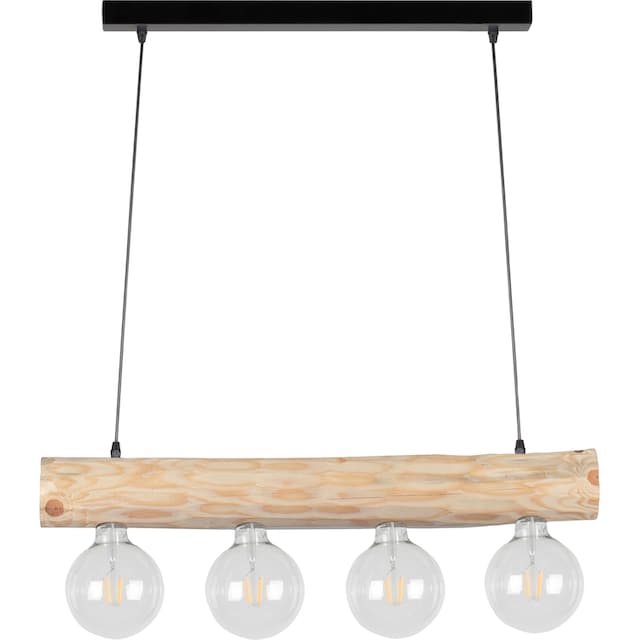 SPOT Light Pendelleuchte »TRABO SIMPLE«, 4 flammig-flammig, Hängeleuchte,  Holzbalken aus massivem Kiefernholz Ø 8-12 cm | BAUR