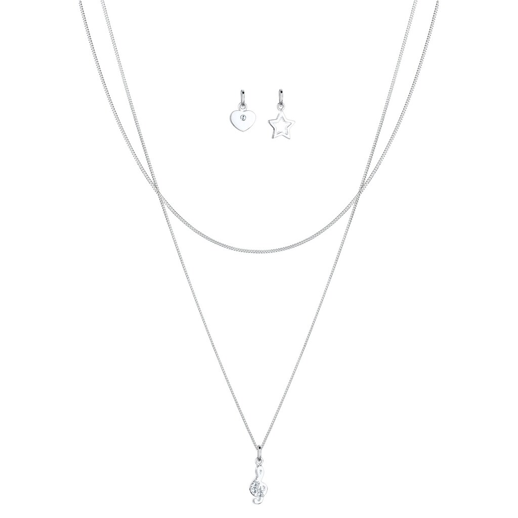 Elli Ketten-Set »Layer Set Note Kristalle 925 Silber«