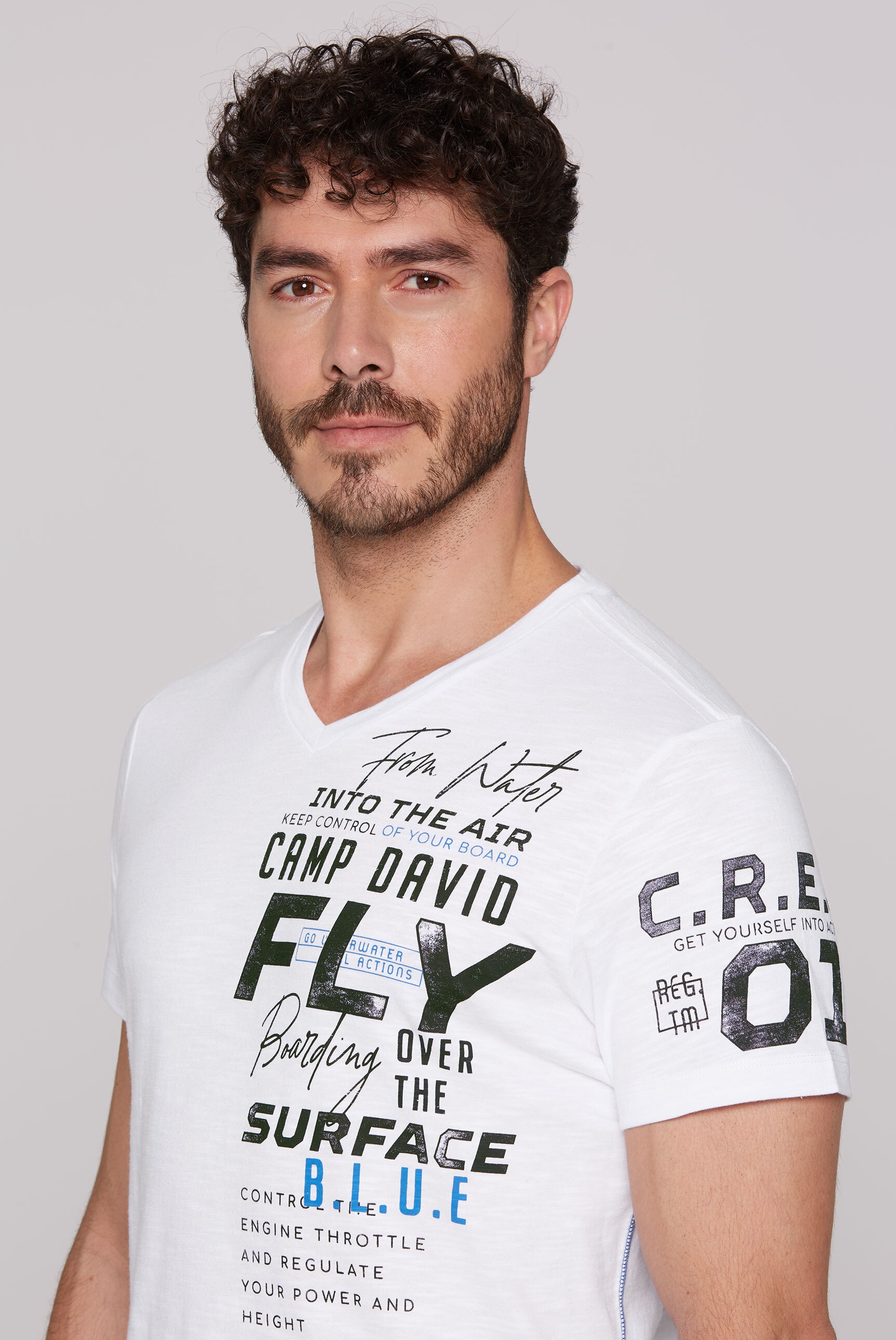 CAMP DAVID V-Shirt, aus Baumwolle