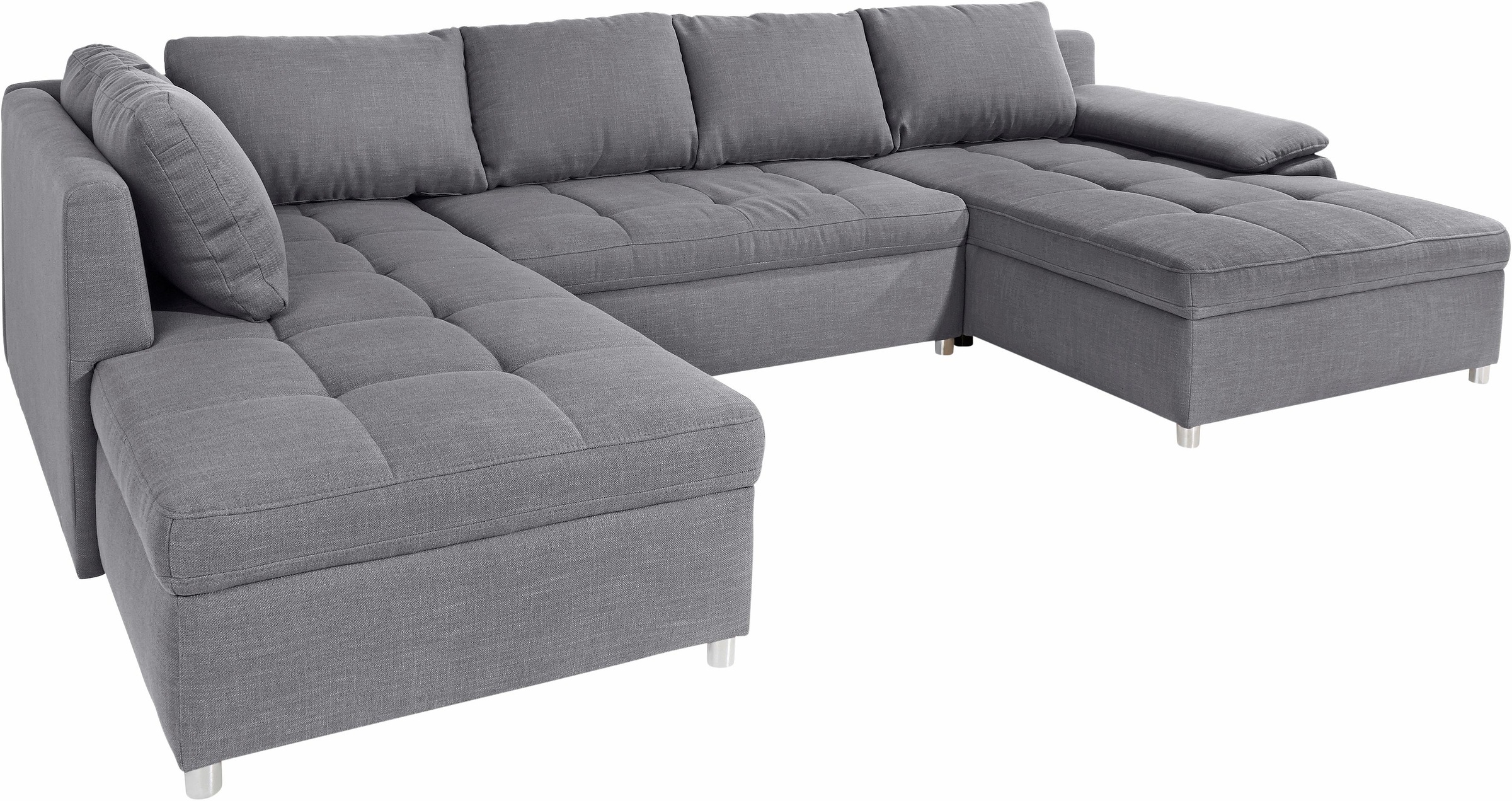 Wohnlandschaft HOME AFFAIRE "Labene U-Form", grau, B:326cm H:82cm T:90cm, Struktur fein (95% Polyester, 5% Polyamid);Luxus-Microfaser ALTARA NUBUCK (100% Polyester);Kunstleder SOFTLUX / Struktur (100% Polyester);Struktur (100% Polyester), Sofas, Wohnlands 3