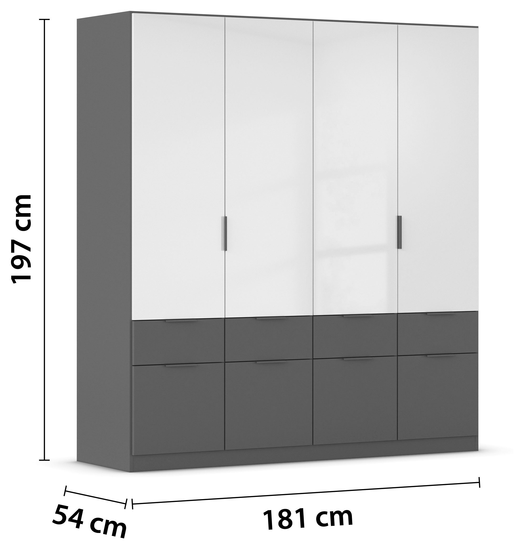 rauch Drehtürenschrank »Celle«, in 4 Breiten und 2 Höhen, optional mit Schubkästen MADE IN GERMANY