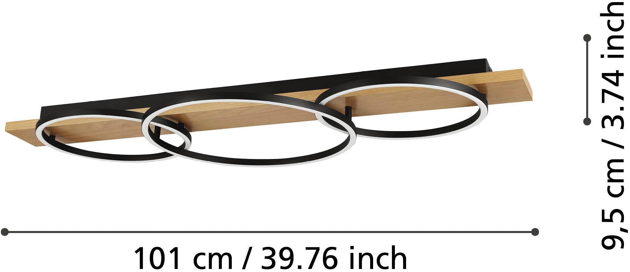 EGLO Deckenleuchte »Boyal Deckenlampe, FSC zertifiziert, Flurlampe, Wohnzimmerlampe, Lampe« LED-Modul 1 Stk. Warmweiß