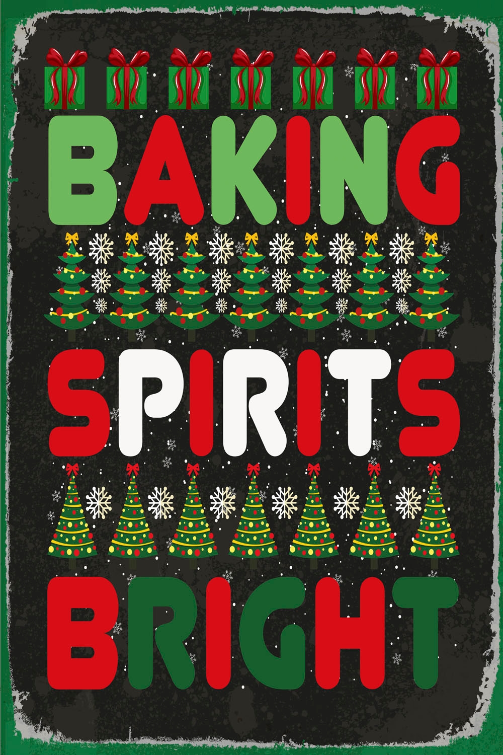 queence Metallbild »Spirits«, Schriftzüge-Schriftzug-Weihnachten, (1 St.), Stahlschilder