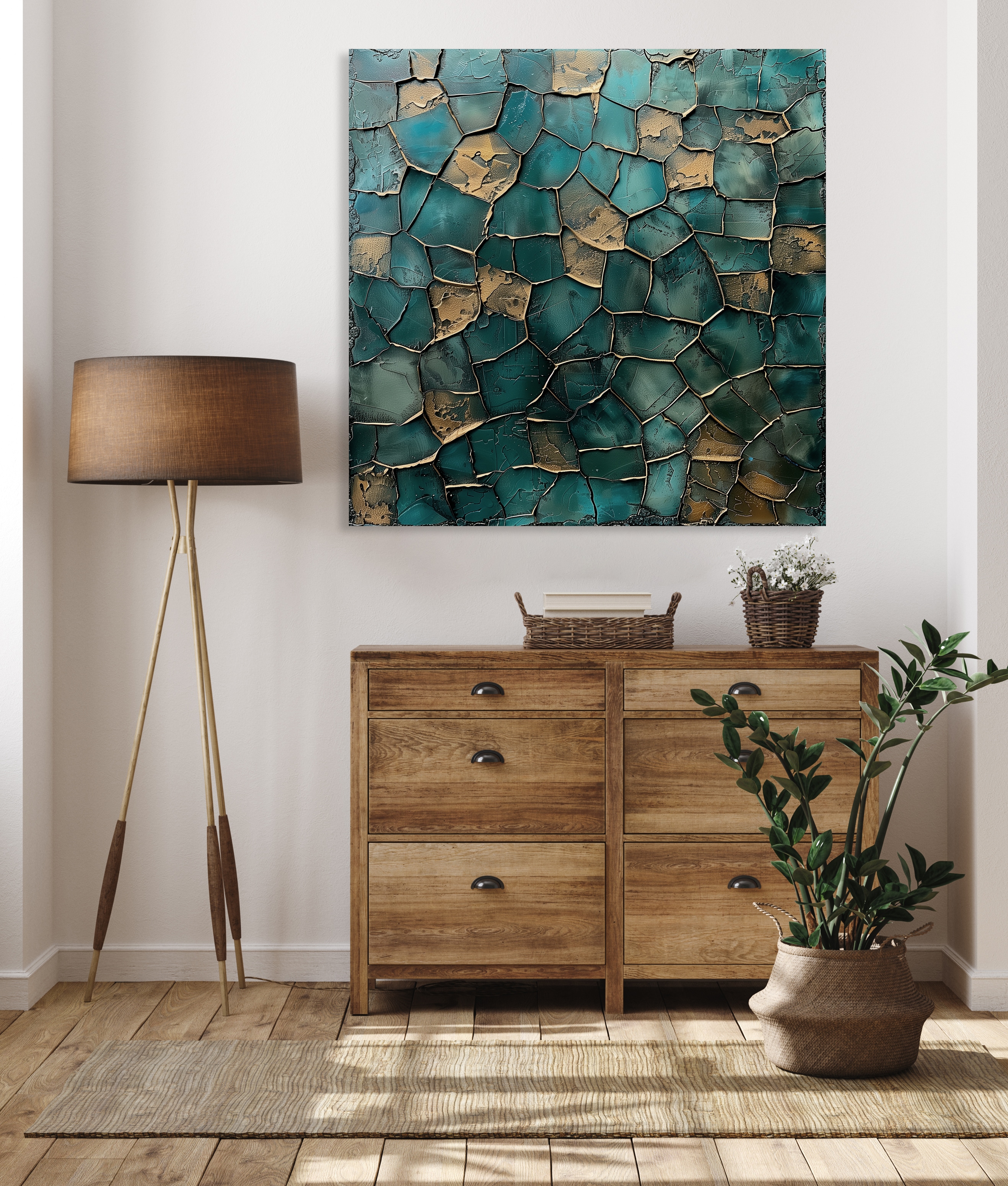 queence Acrylglasbild "Mosaik in Türkis" Abstrakt Abstrakte Formen Gemälde Kunst 1 Stk. tlg. Fine Art-Print in Galeriequalität