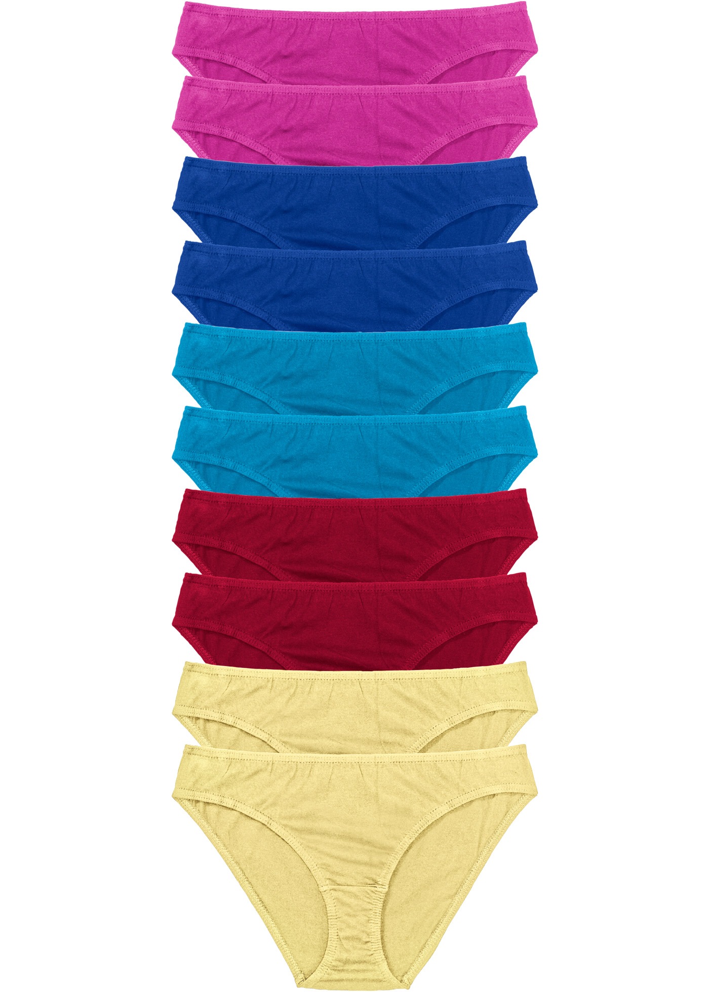 bonprix "Slip (10er Pack)" Packung, 10 Stk. bequeme Passform, aus Baumwolle, verschiedene Farben, im 10er Pack