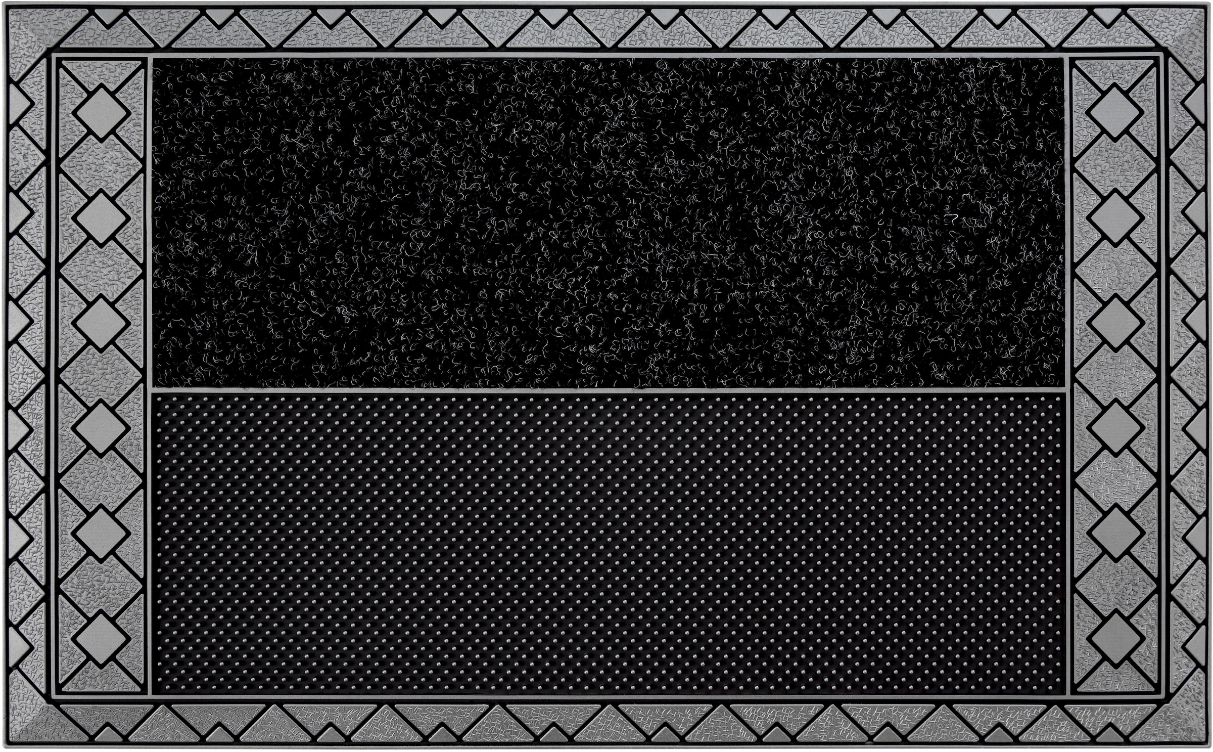 Home2Fashion Fußmatte »DC - Rhombus«, rechteckig, 8 mm Höhe, Schmutzfangmatte, robust, mit Bordüre, In- und Outdoor geeignet