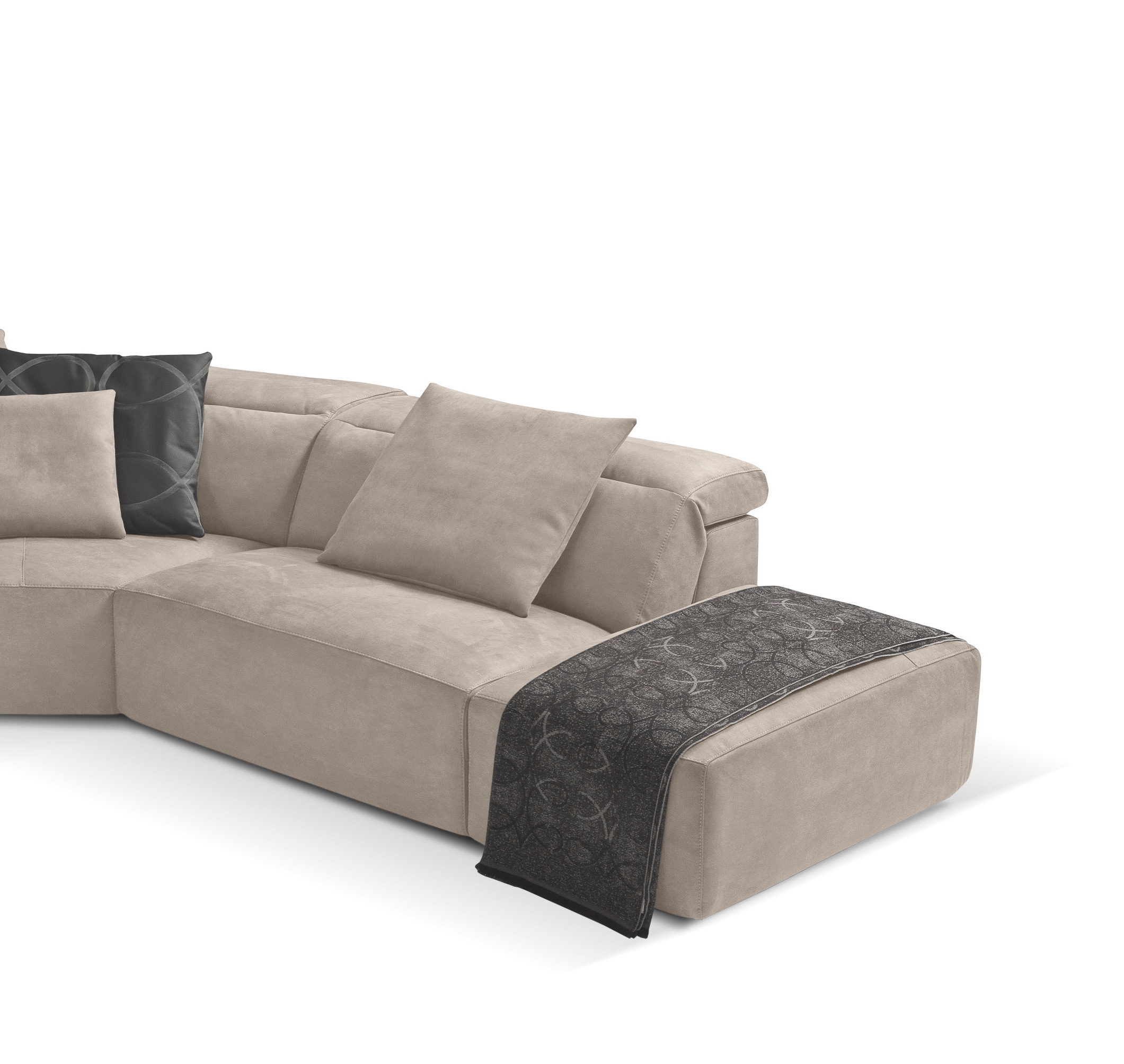 Egoitaliano Ecksofa »Beverly, extravangantes Designsofa mit erstklassigem Sitzkomfort«, wahlweise mit elektrischer Relaxfunktion, Kopfteilverstellung
