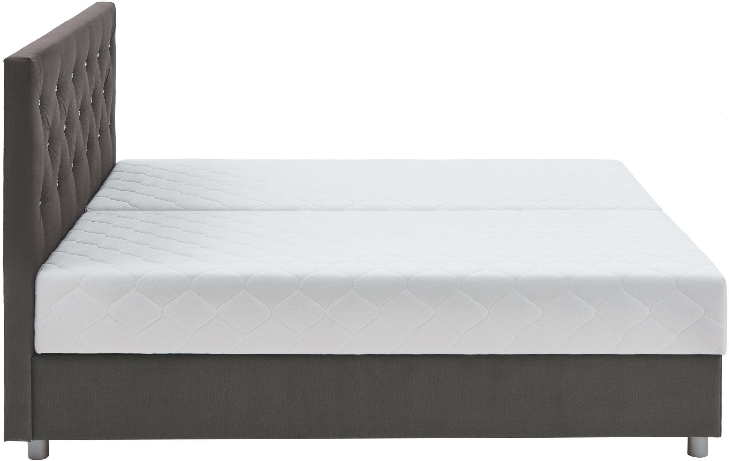 ATLANTIC home collection Boxbett »CELIA im hochwertiger Samtoptik«, mit Taschen-Federkernmatratze, Bettkasten und Strass-Steinen