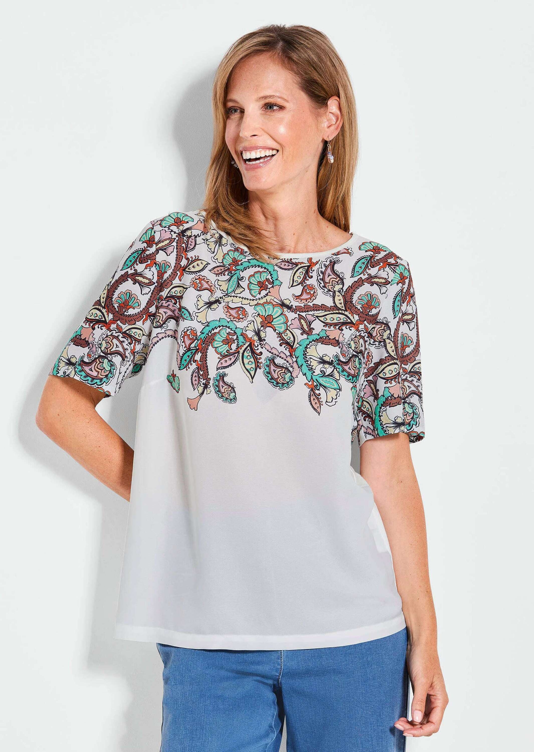 GOLDNER Kurzarmshirt »Elegantes Shirt mit Paisley-Design«