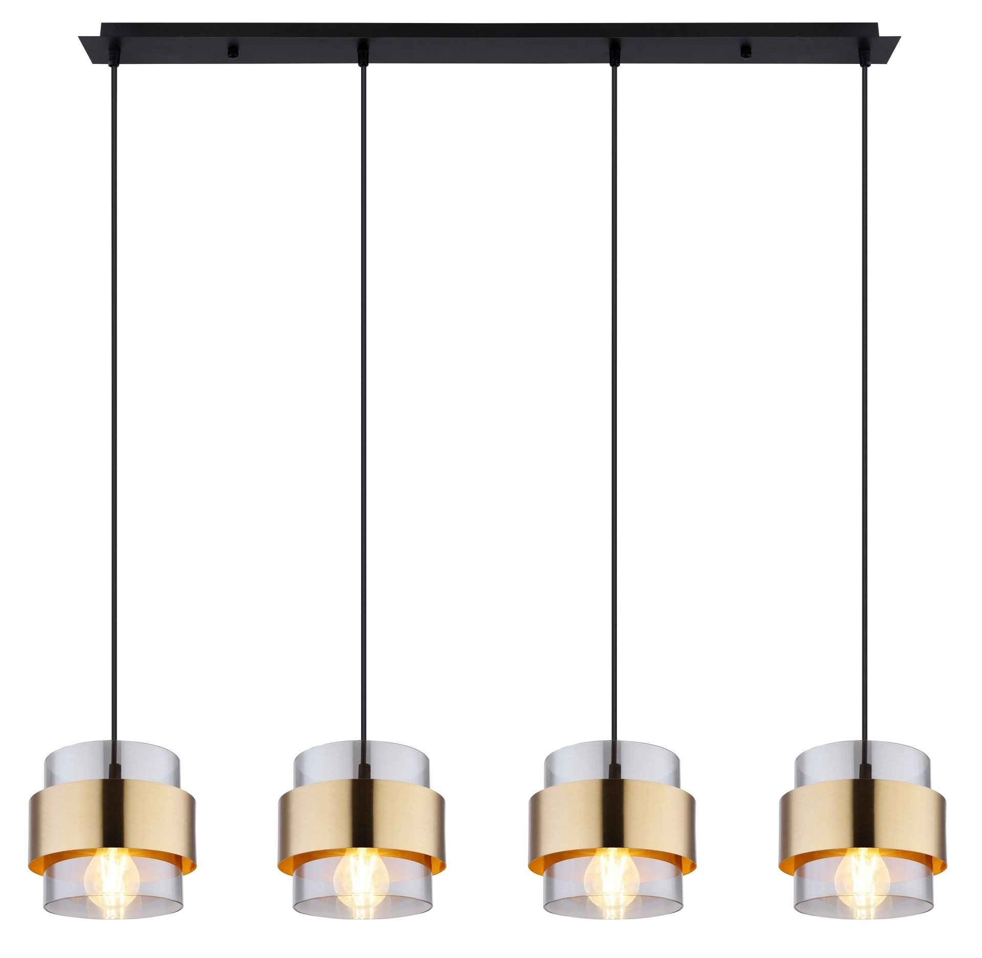 GLOBO LIGHTING Pendelleuchte »MILLEY«, Leuchtmittel E27 | ohne Leuchtmittel, Hängelampe, Hängeleuchte, Gläser, Messing, Wohnzimmer