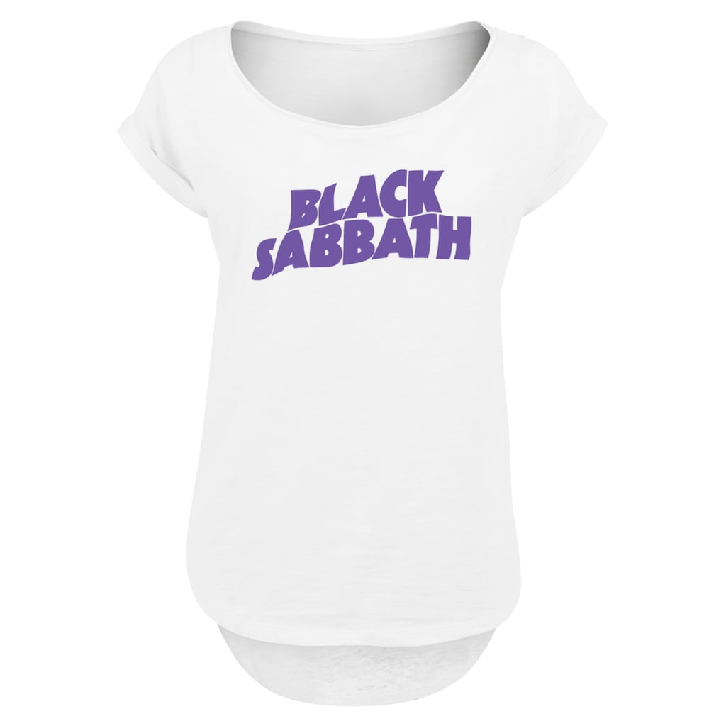 F4NT4STIC T-Shirt »Black Sabbath Heavy Metal Band Wavy Logo Black«