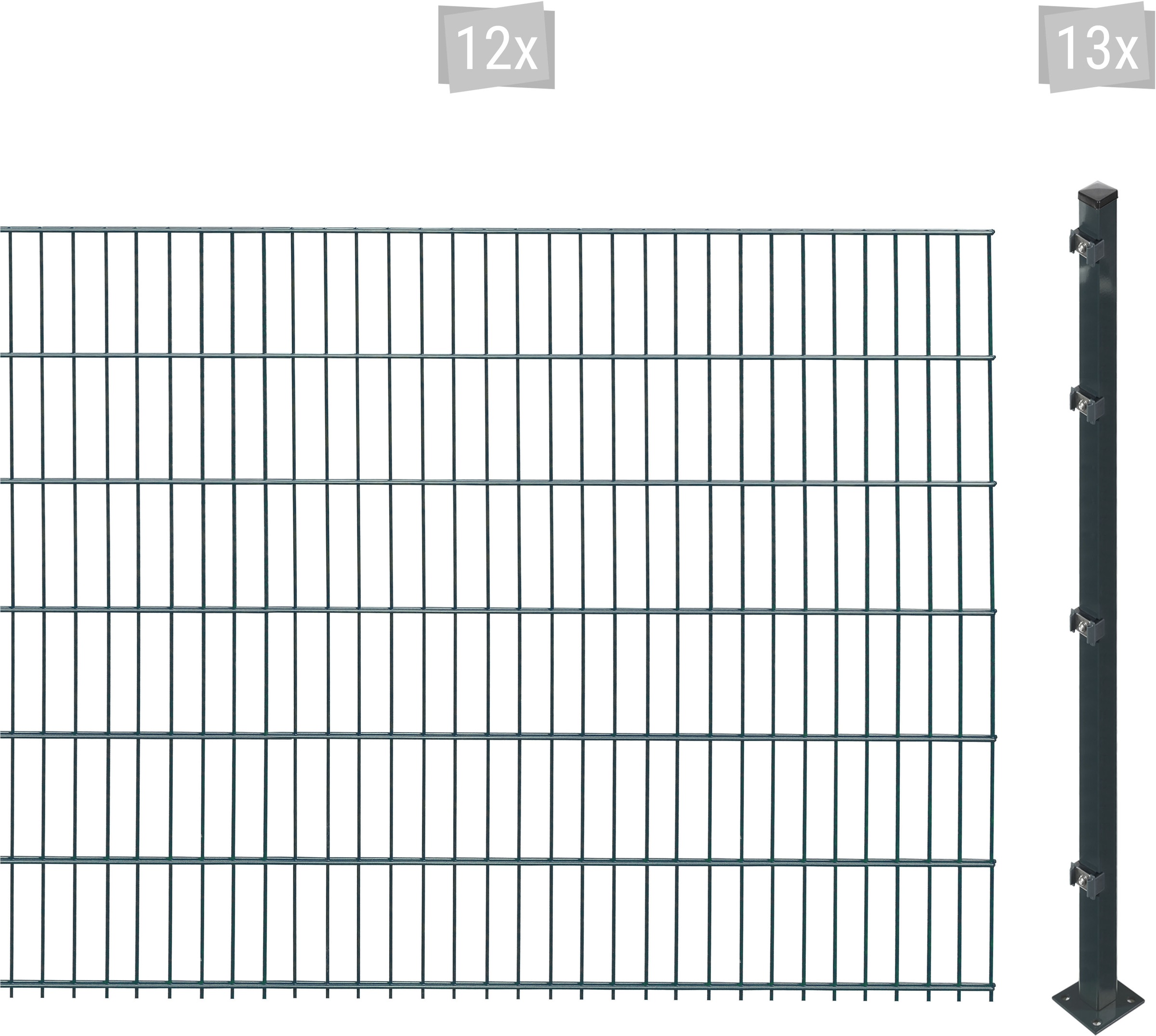 Arvotec Doppelstabmattenzaun »ESSENTIAL 123 zum Aufschrauben«, Zaunhöhe 123 cm, Zaunlänge 2 - 60 m