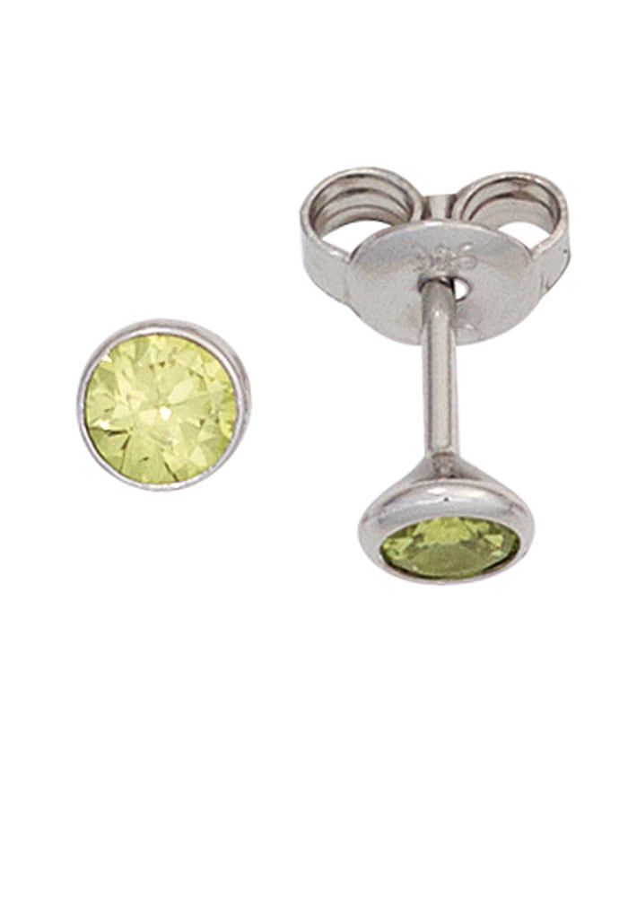 JOBO Paar Ohrstecker »Ohrringe mit grünen Zirkonia«, 925 Silber rhodiniert  online kaufen | BAUR
