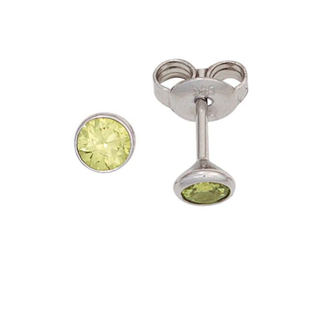 JOBO Paar Ohrstecker »Ohrringe mit grünen Zirkonia«, 925 Silber rhodiniert  online kaufen | BAUR